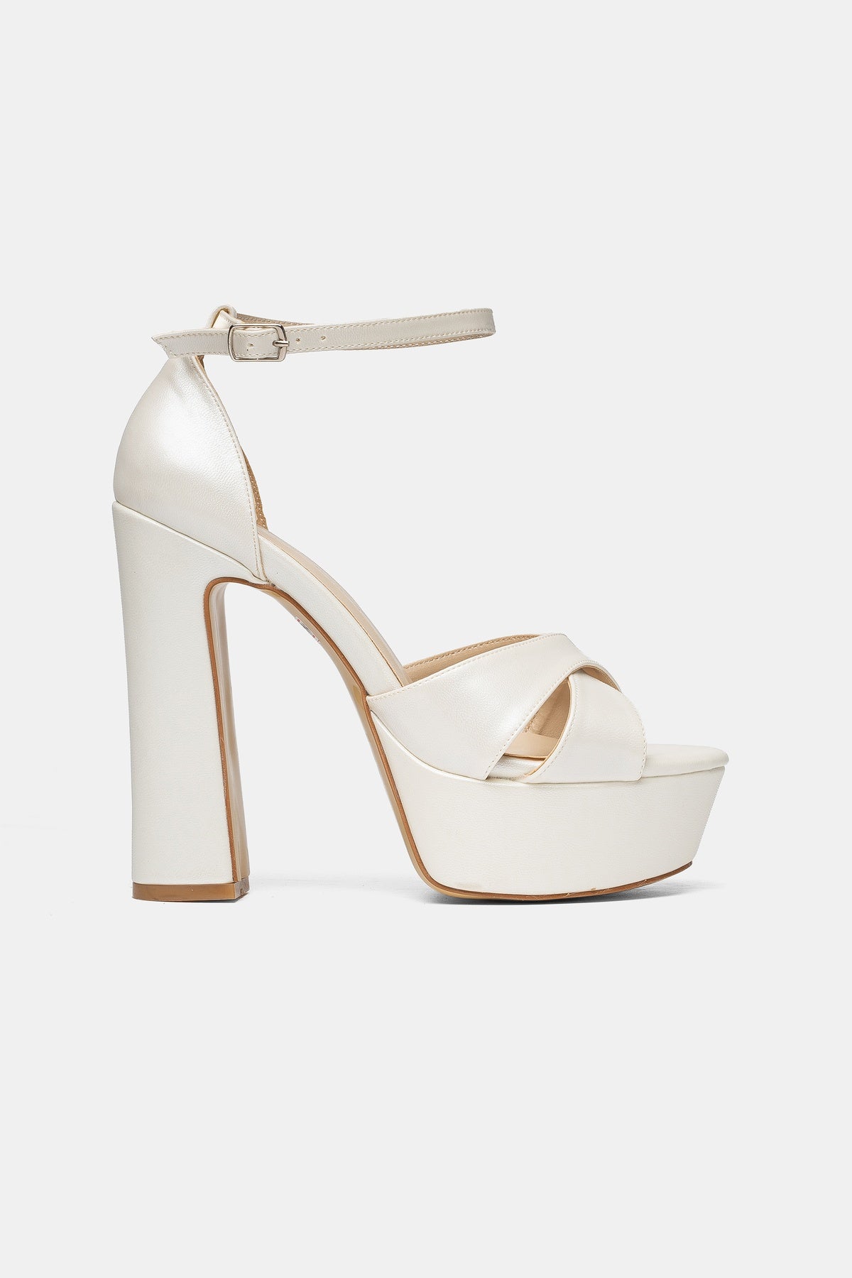 Donna Open Toe Bridal Platform Heels