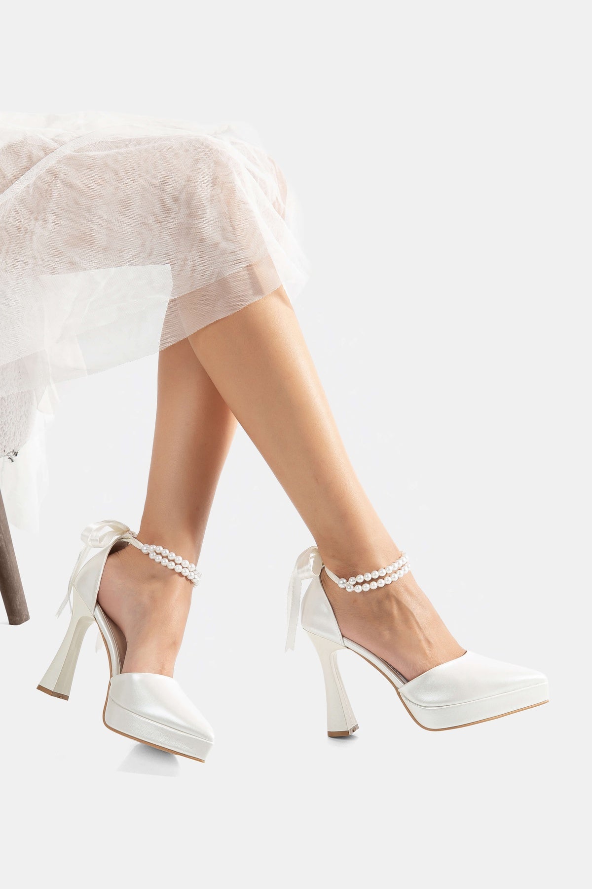 Janice Pearl Bridal Platform Heels