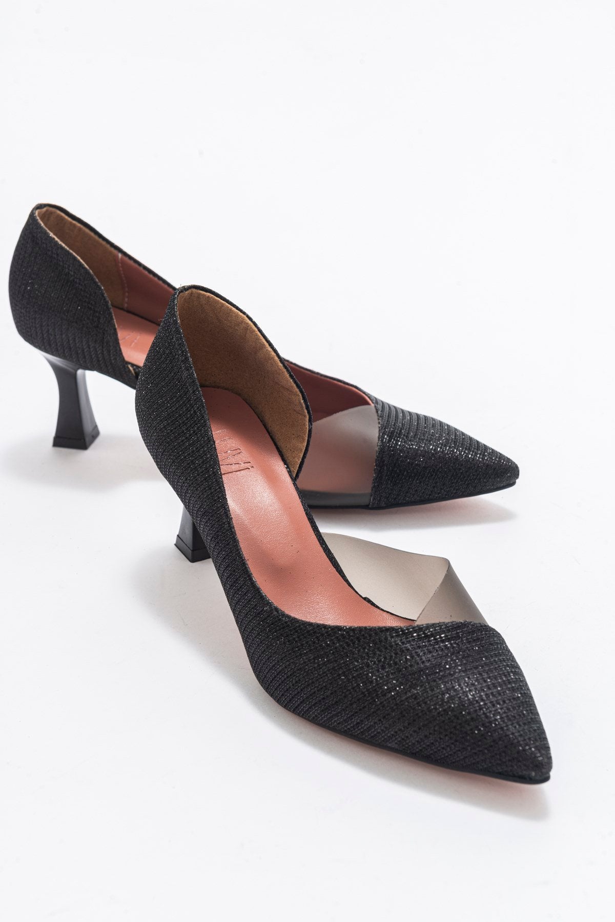 Vera Black Glitter Pointed Toe Pump (Women)