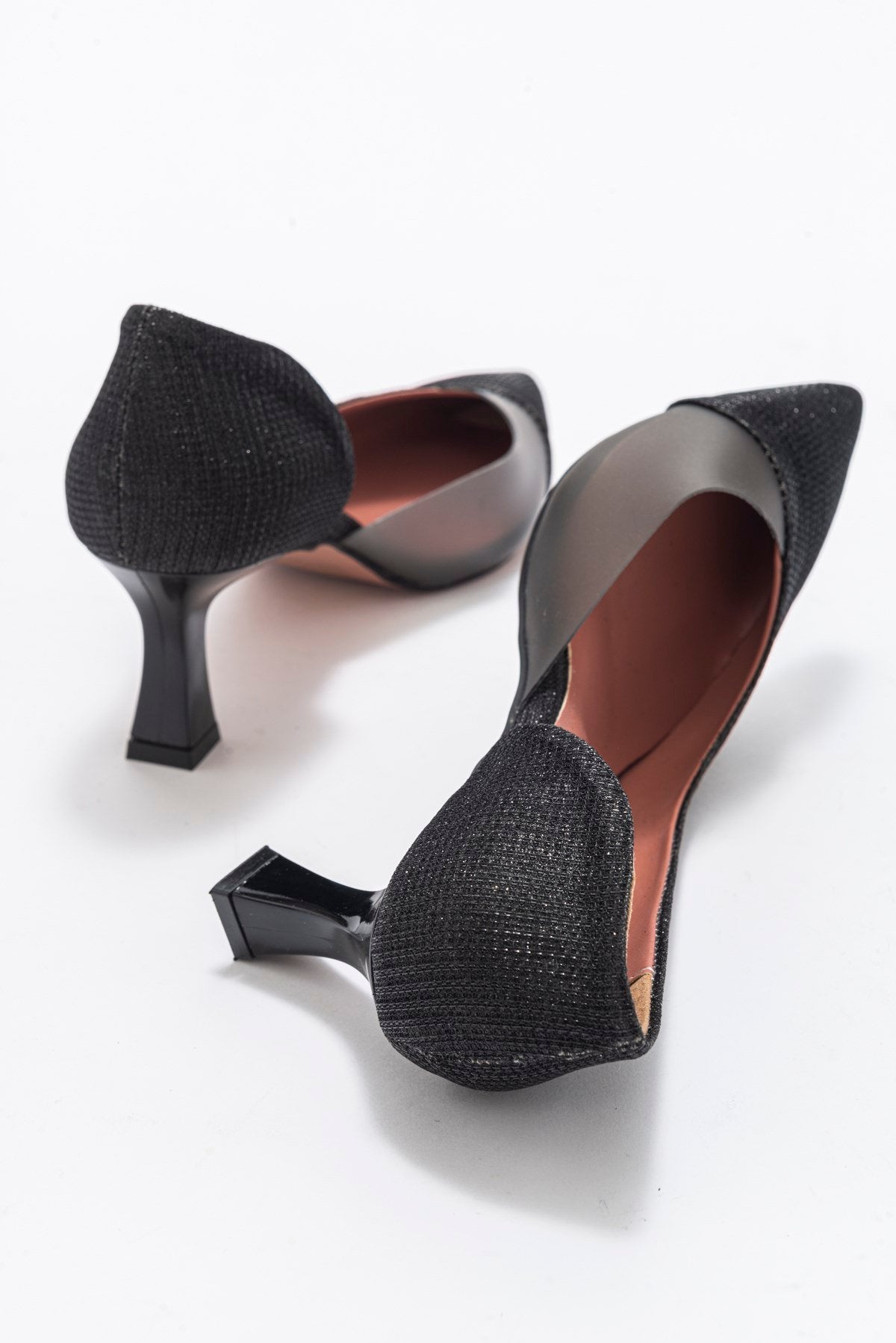 Vera Black Glitter Pointed Toe Pump (Women)