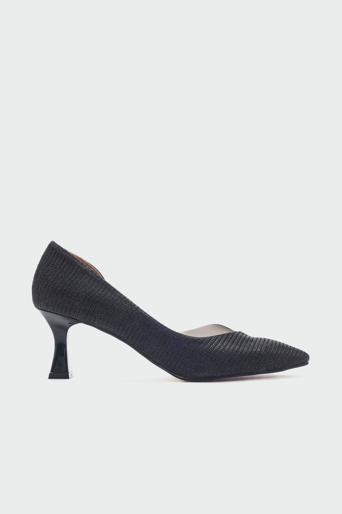 Vera Black Glitter Pointed Toe Pump (Women)