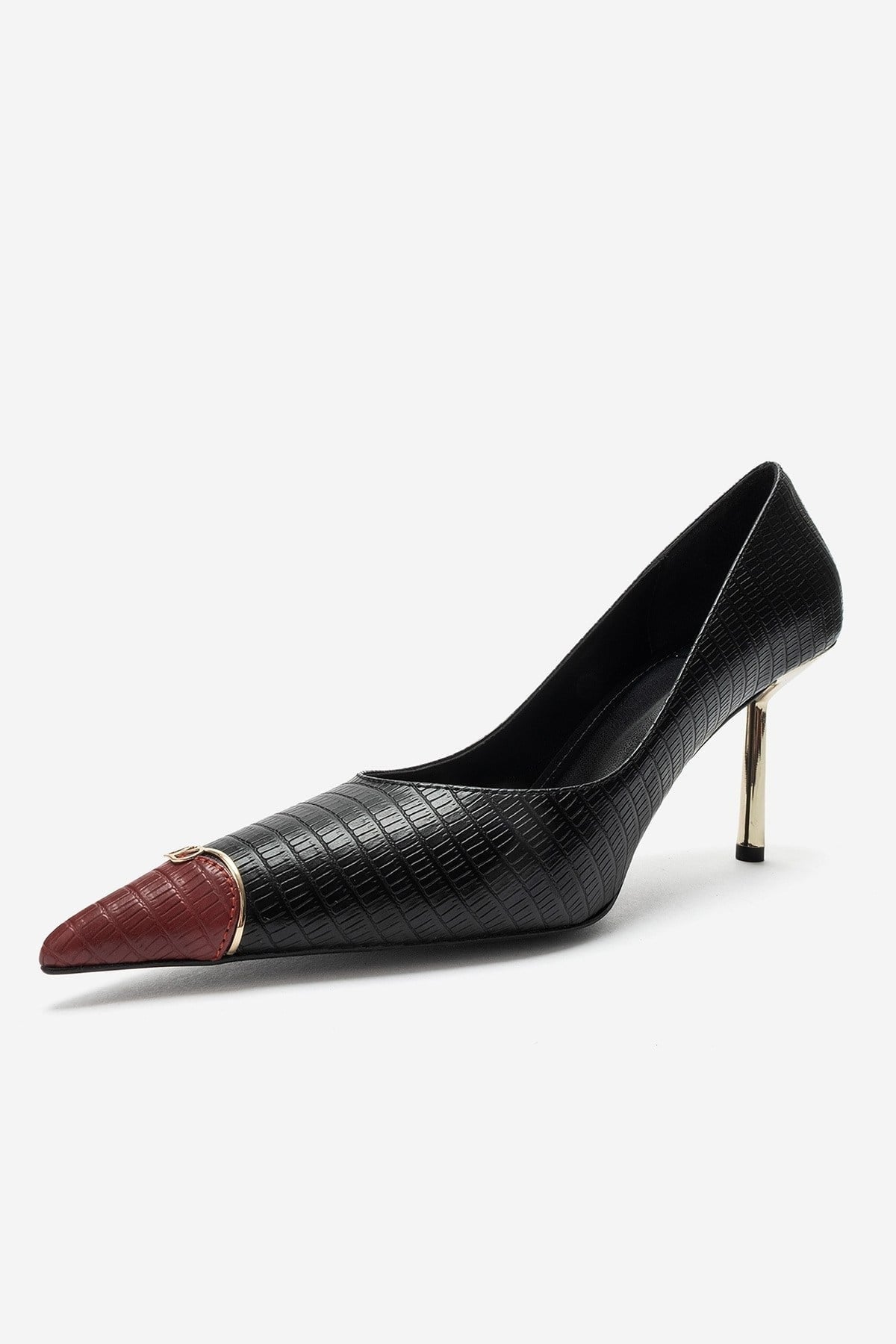 JIMENA - Black Red Patterned Stiletto Pump (Women)