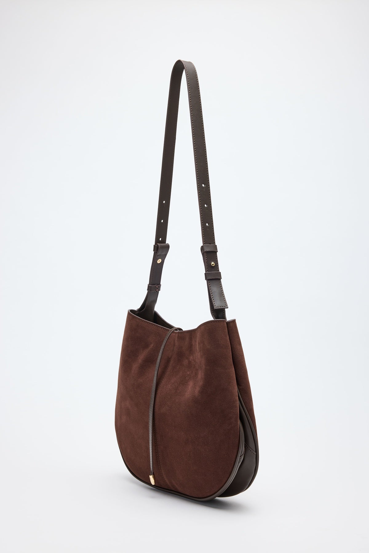 Mia Brown Suede Shoulder Bag