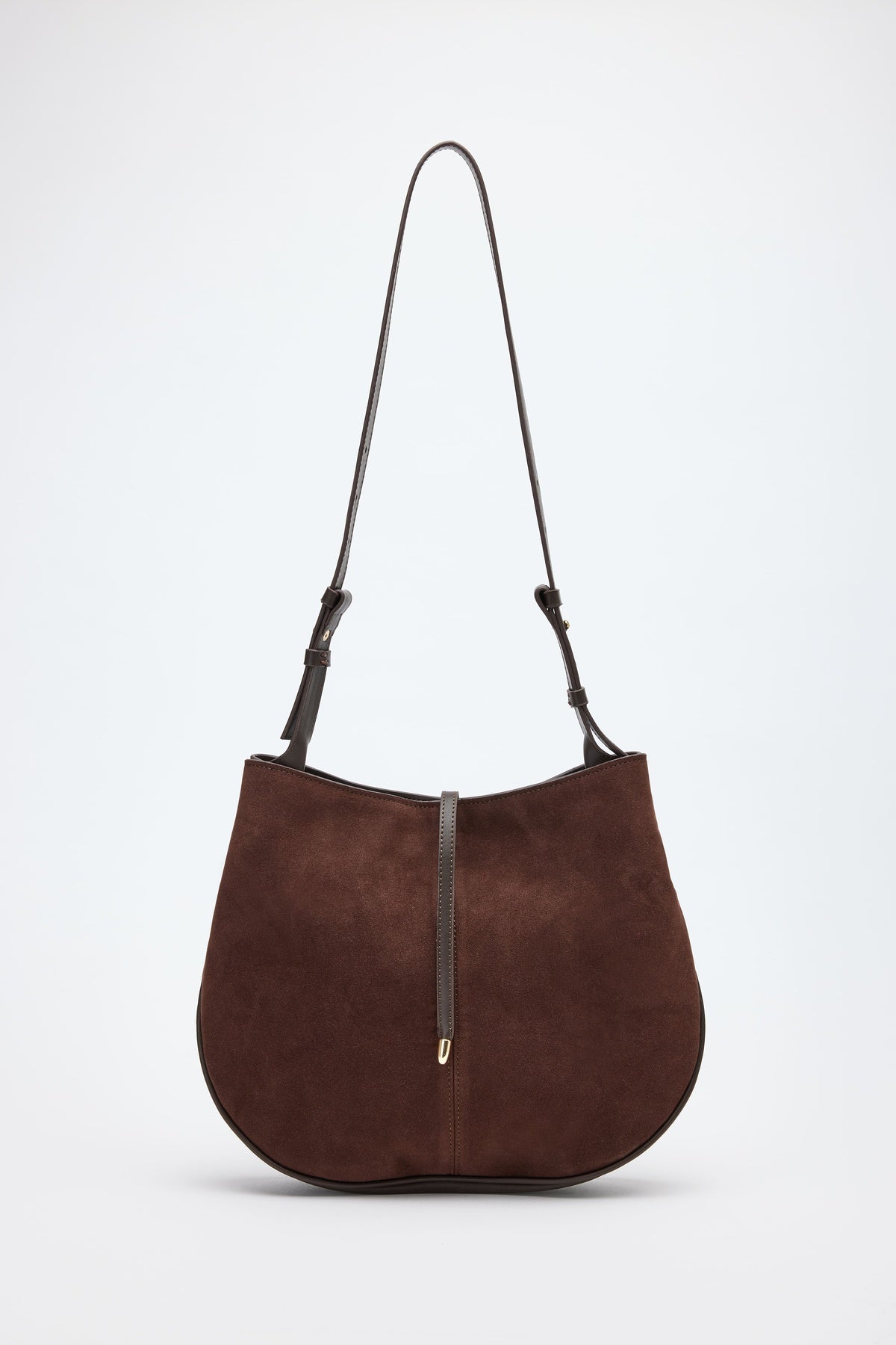 Mia Brown Suede Shoulder Bag