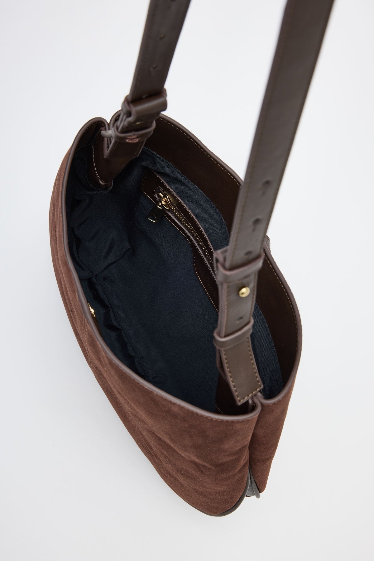 Mia Brown Suede Shoulder Bag