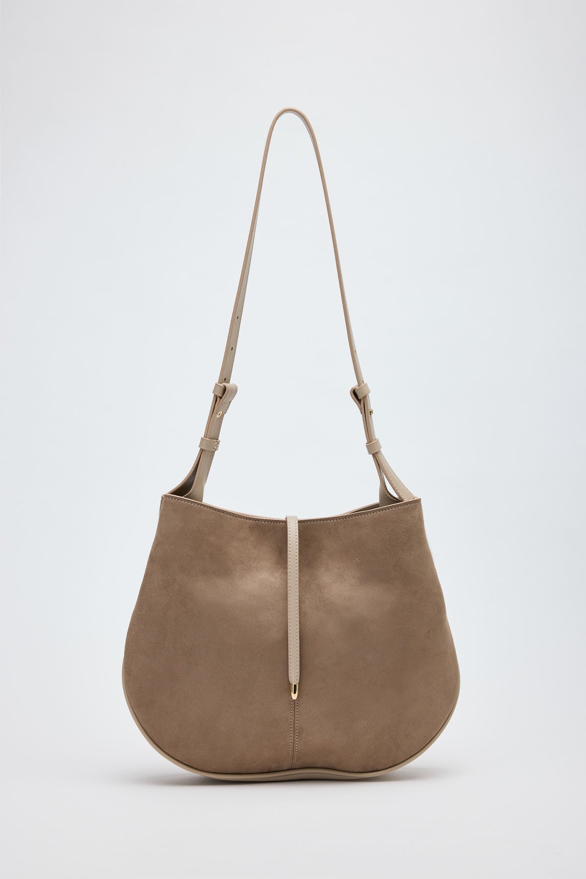 Mia Beige Suede Shoulder Bag