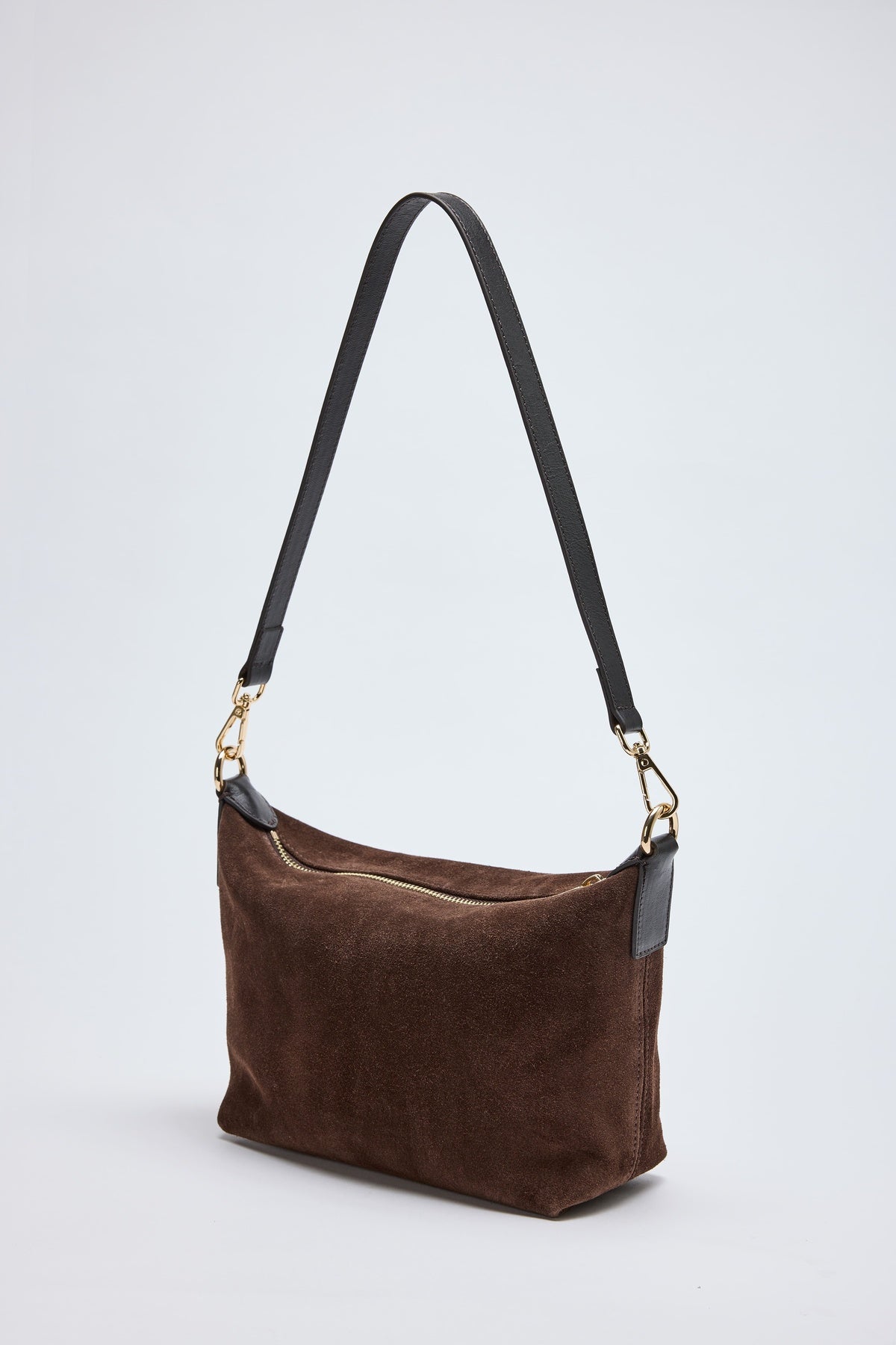 Monera Brown Suede Shoulder Bag