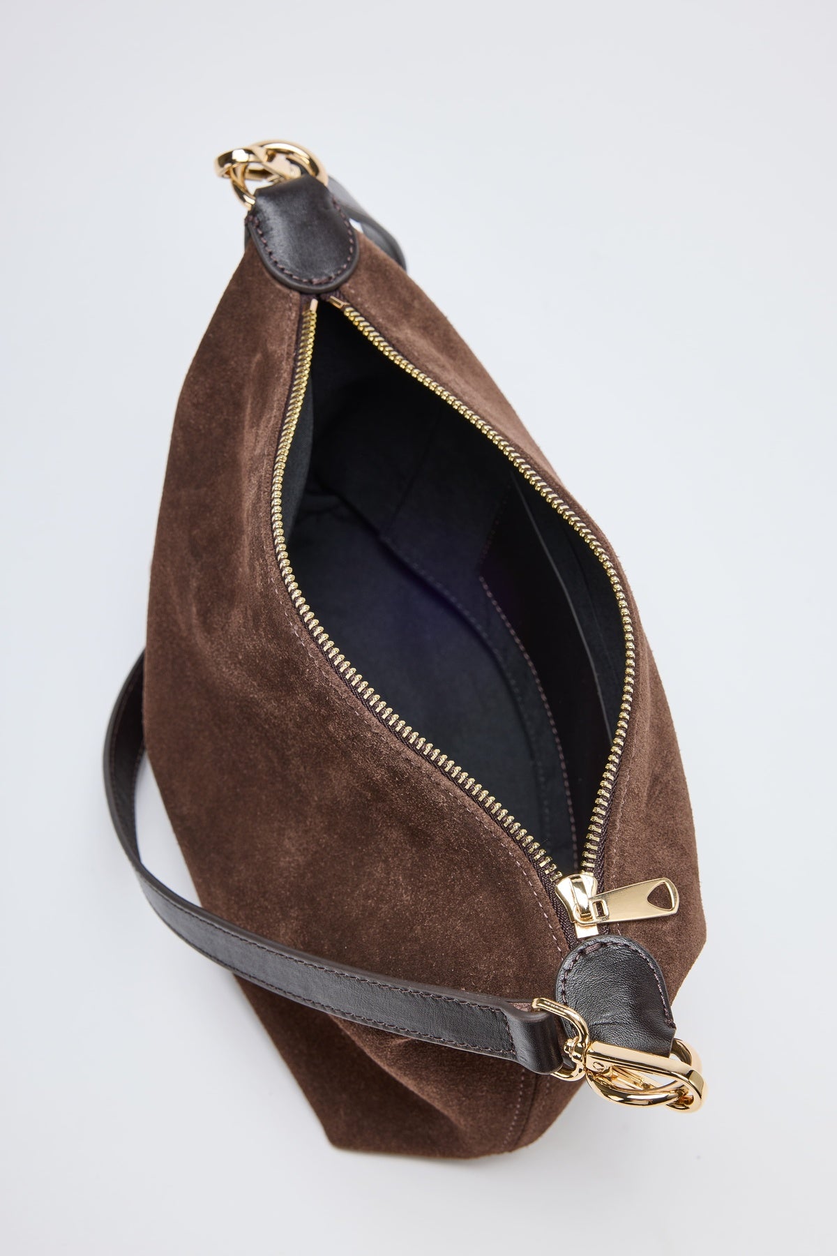Monera Brown Suede Shoulder Bag