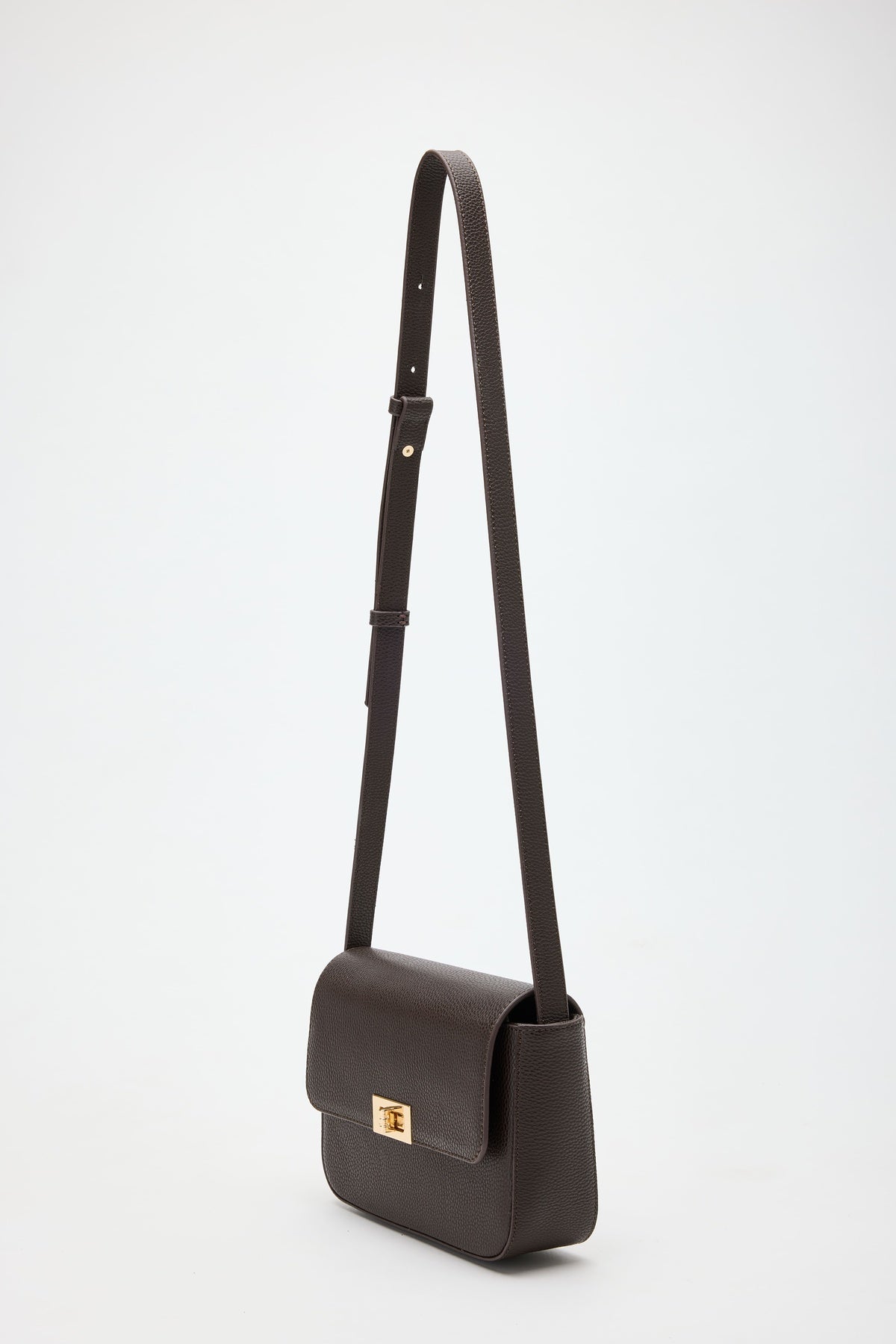 Tesia Dark Brown Crossbody Bag