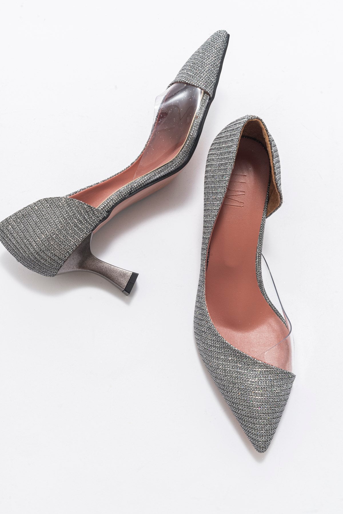 Vera Platinum Glitter Pointed Toe Pump (Women)