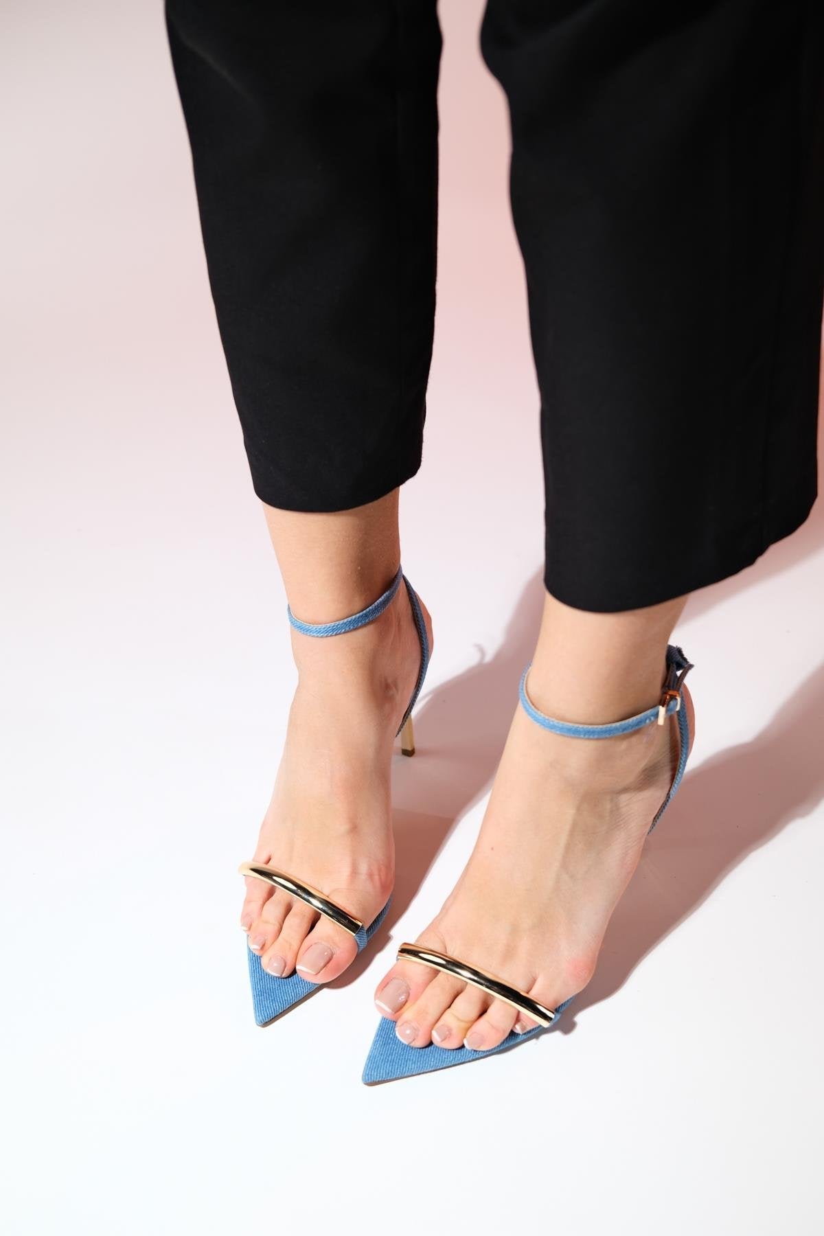 Bruno - Light Denim Single-Strap High-Heeled Shoe (Women)