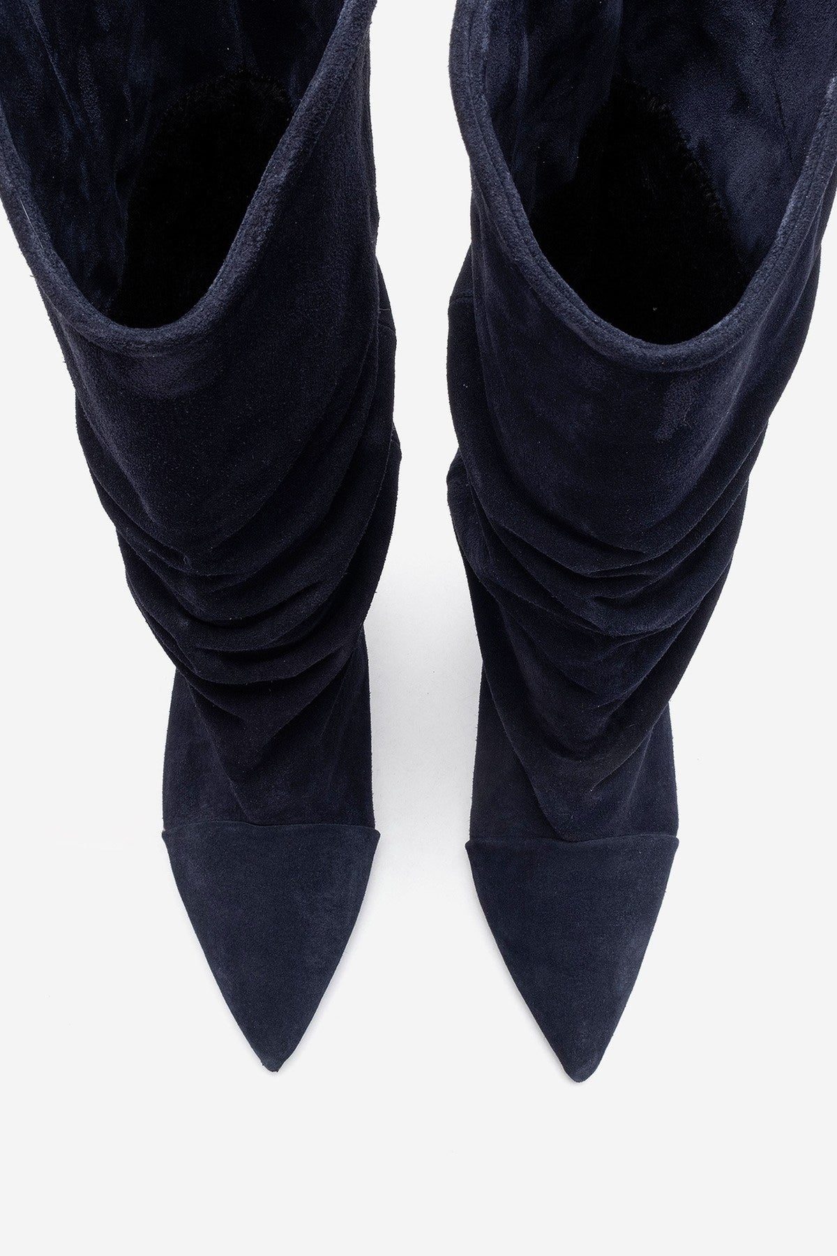 Petty - Navy Genuine Suede Leather Gusseted Boot (Women)