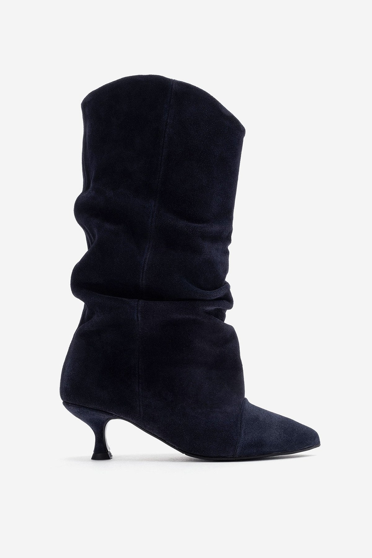Petty - Navy Genuine Suede Leather Gusseted Boot (Women)