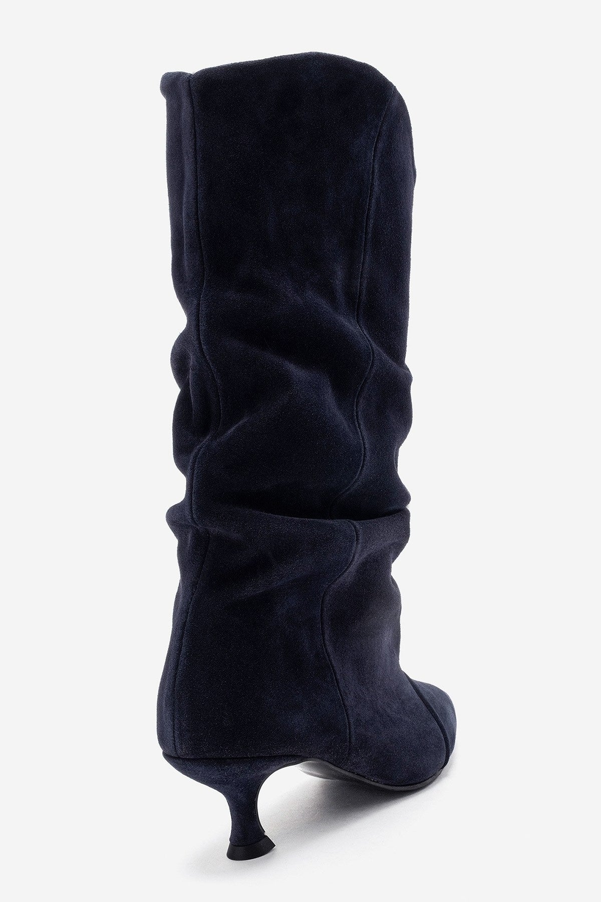 Petty - Navy Genuine Suede Leather Gusseted Boot (Women)