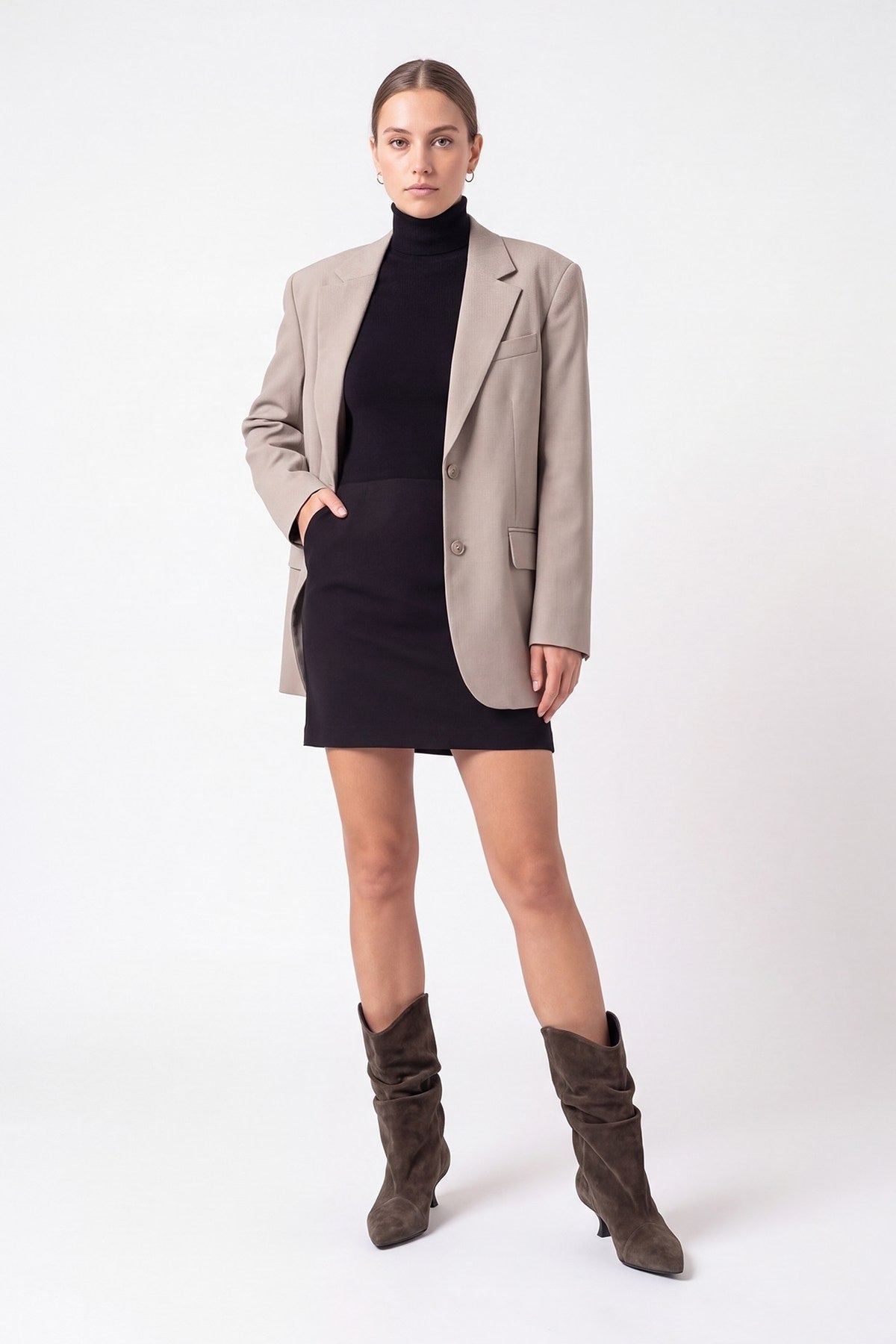 Petty - Olive Genuine Suede Leather Gusseted Boot (Women)