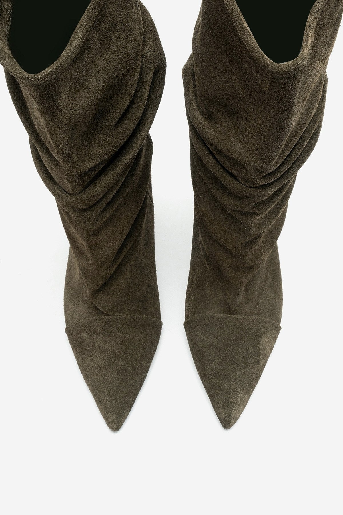 Petty - Olive Genuine Suede Leather Gusseted Boot (Women)