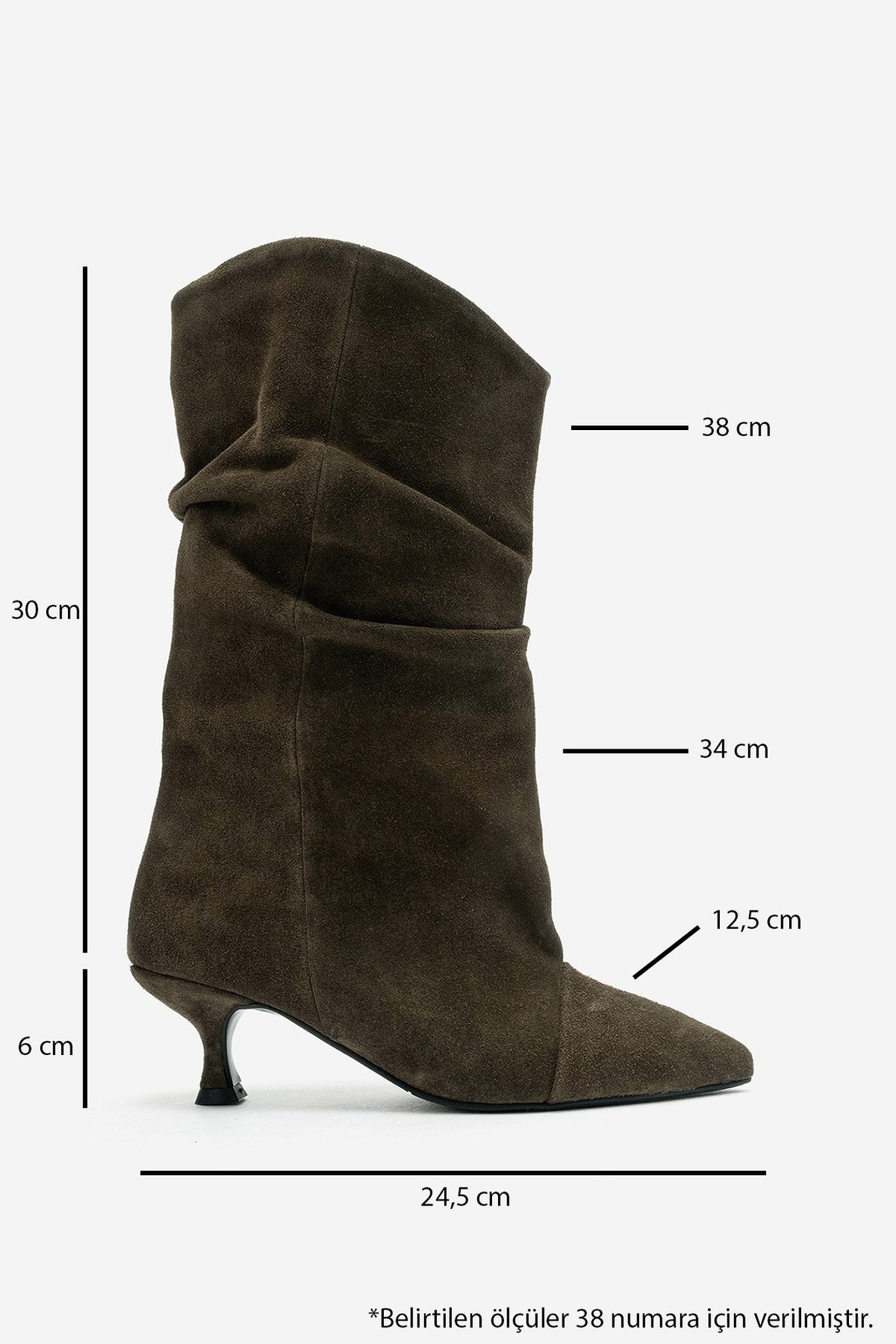 Petty - Olive Genuine Suede Leather Gusseted Boot (Women)