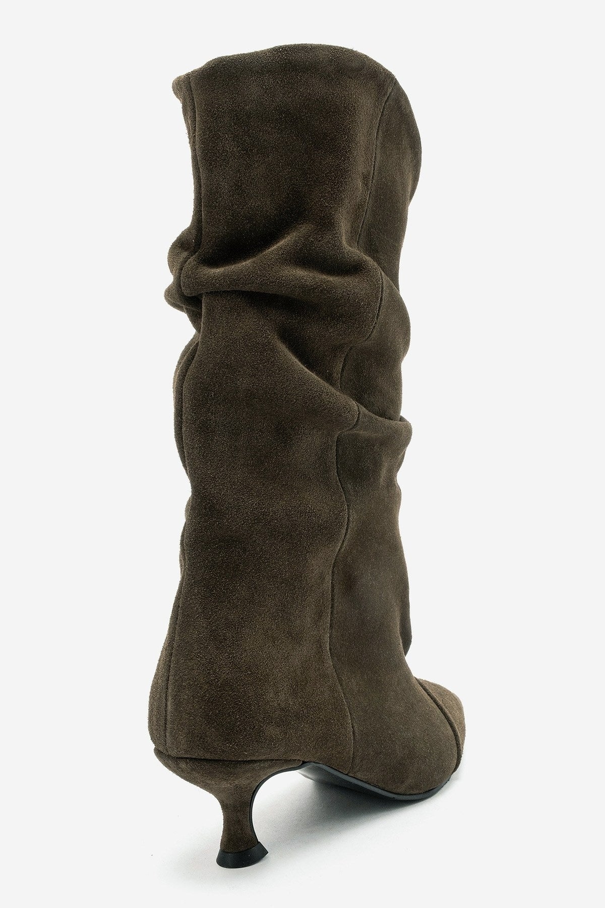 Petty - Olive Genuine Suede Leather Gusseted Boot (Women)