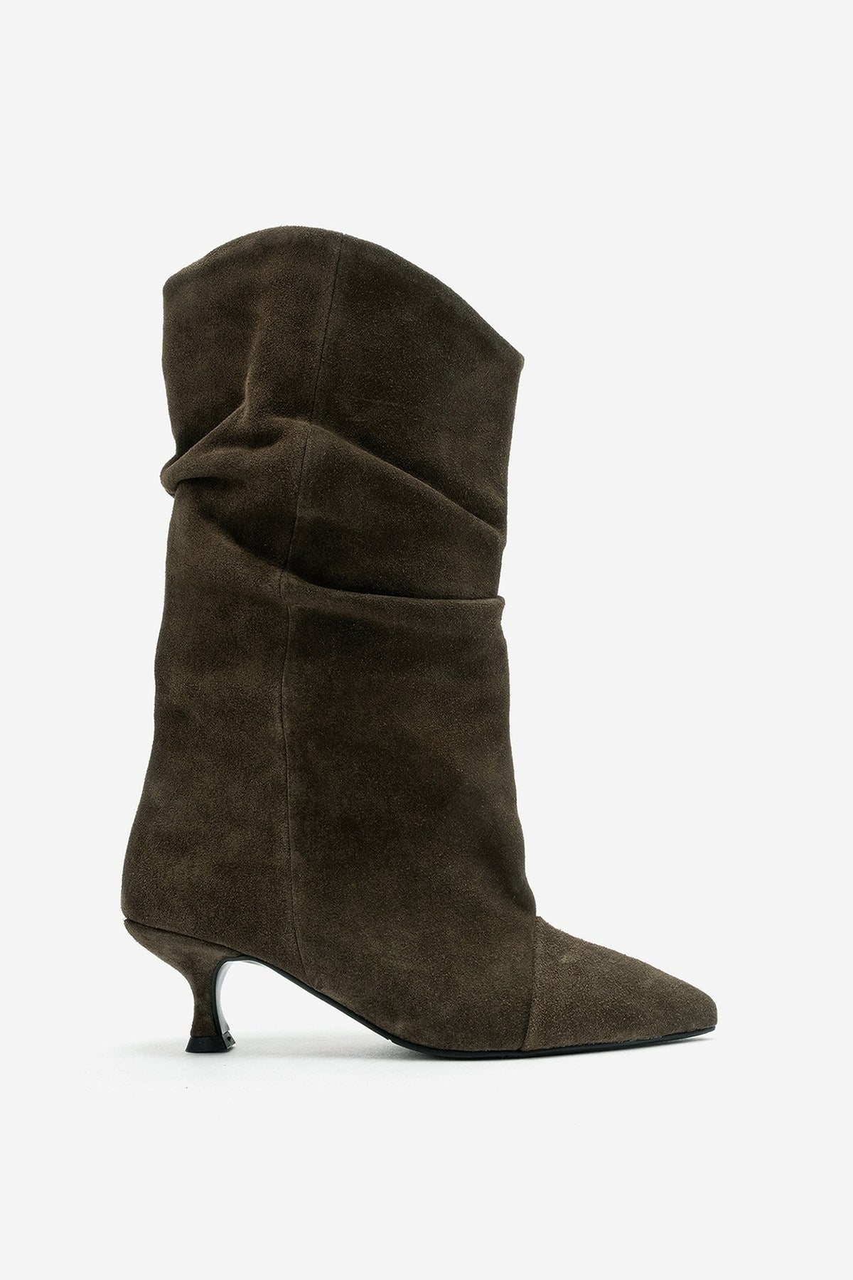 Petty - Olive Genuine Suede Leather Gusseted Boot (Women)
