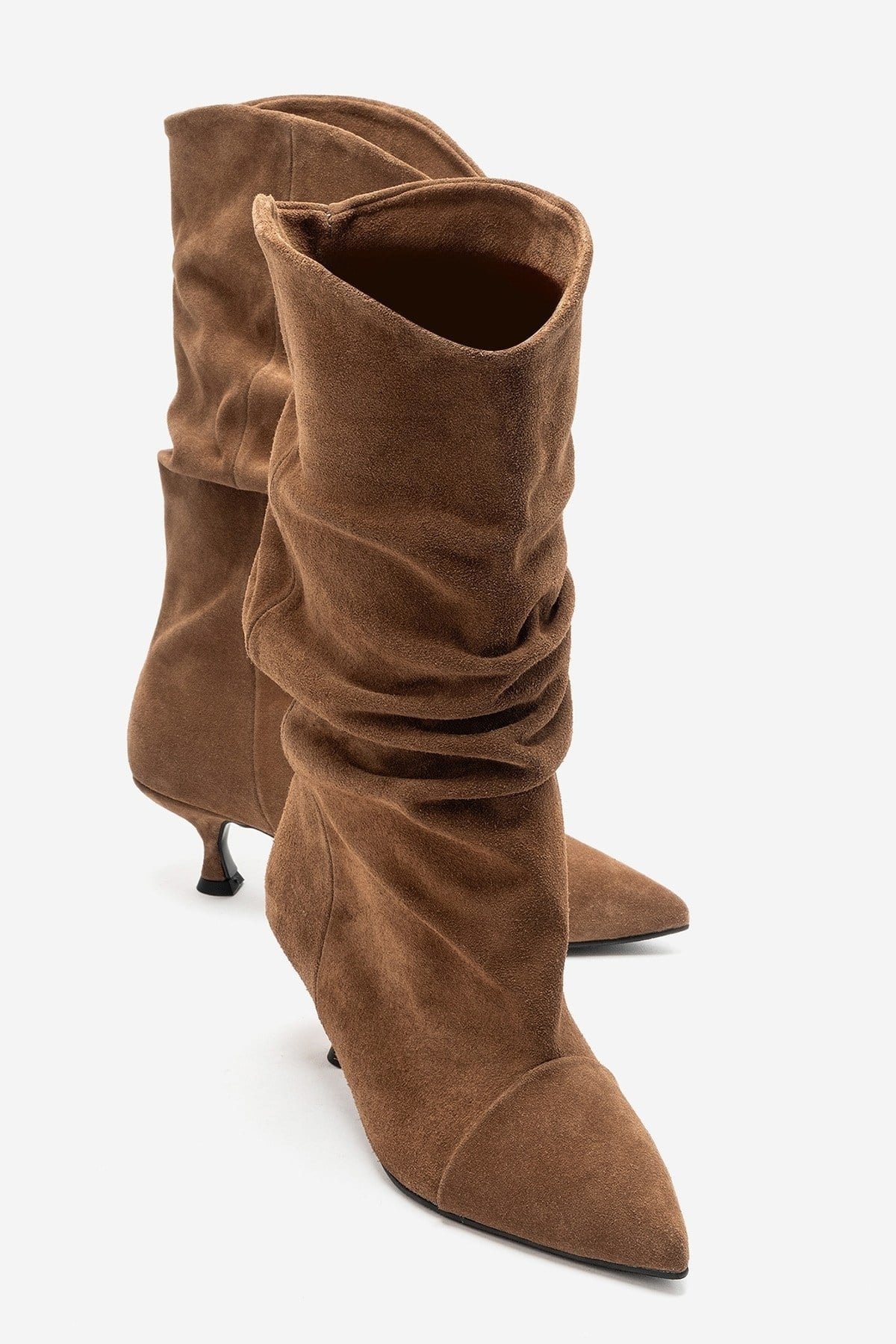 Petty - Camel Genuine Suede Leather Gusseted Boot (Women)