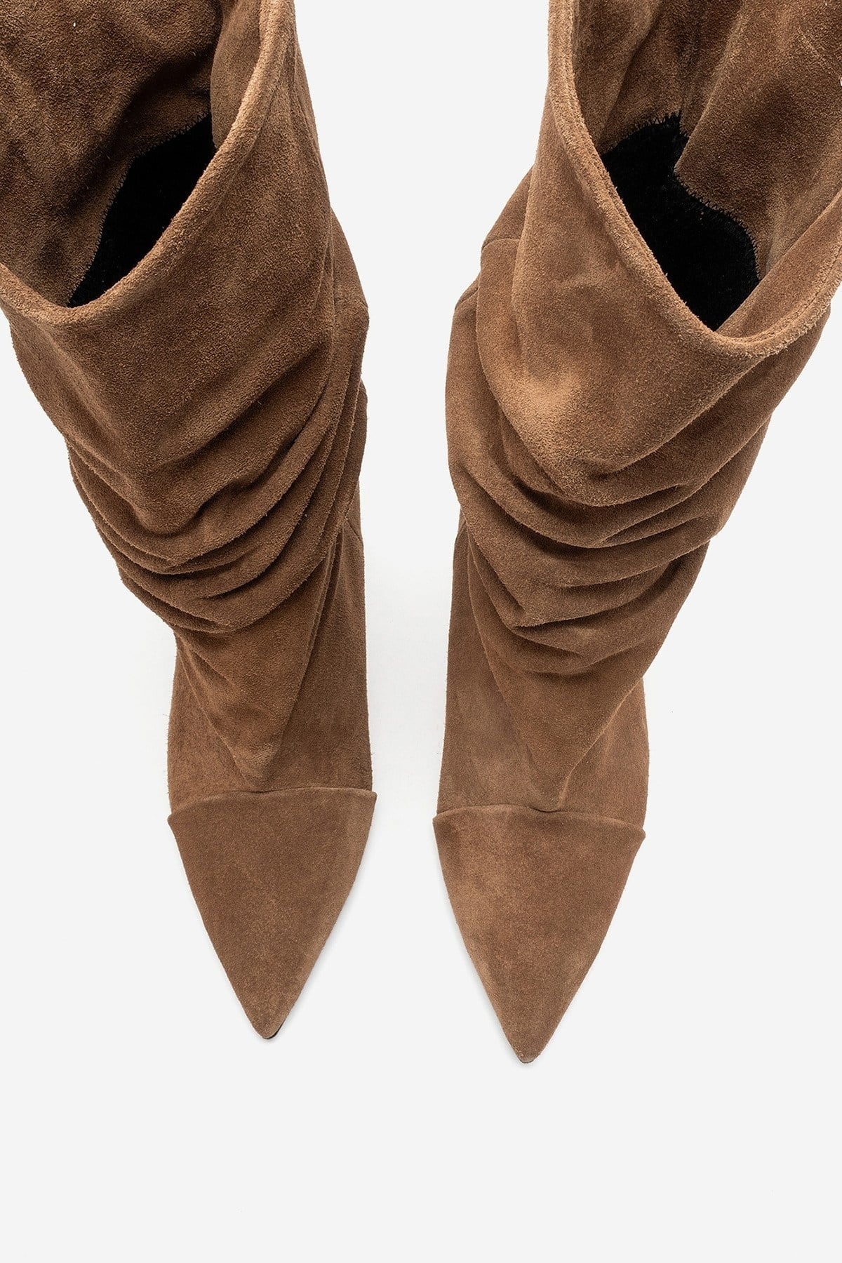 Petty - Camel Genuine Suede Leather Gusseted Boot (Women)