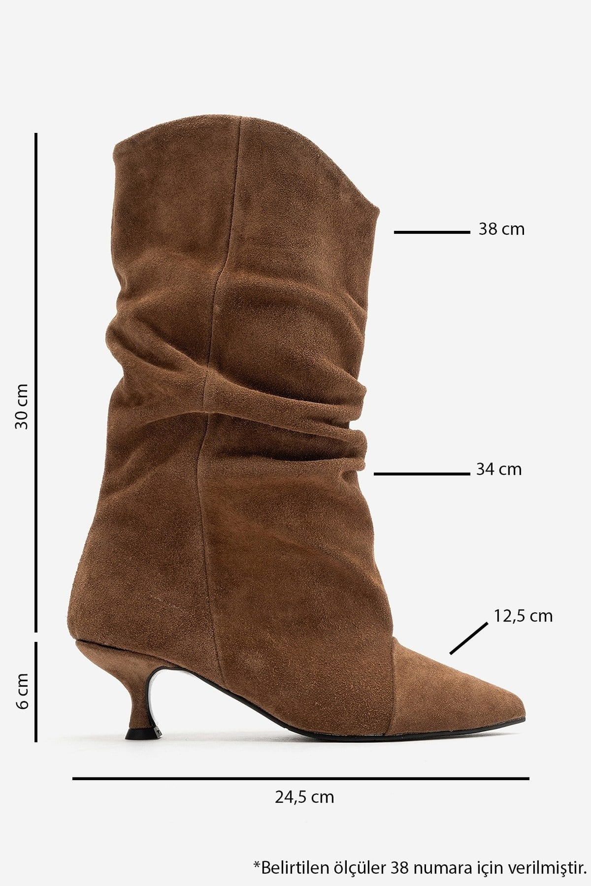 Petty - Camel Genuine Suede Leather Gusseted Boot (Women)
