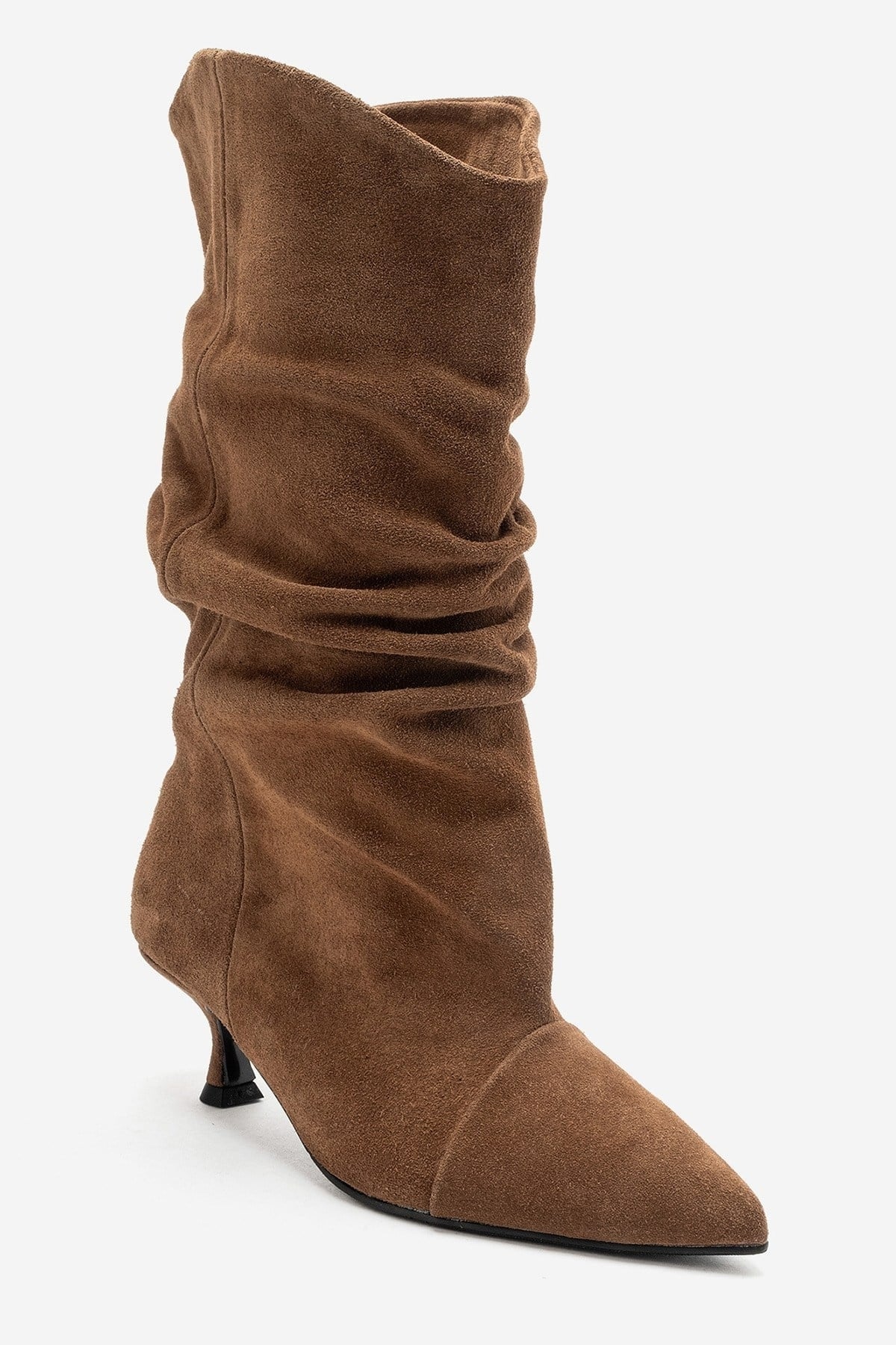 Petty - Camel Genuine Suede Leather Gusseted Boot (Women)