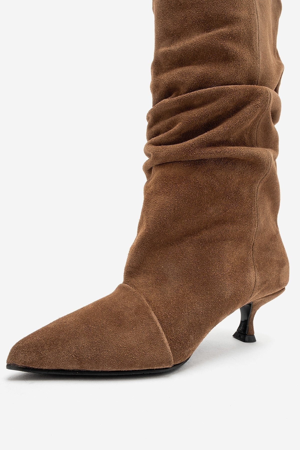 Petty - Camel Genuine Suede Leather Gusseted Boot (Women)