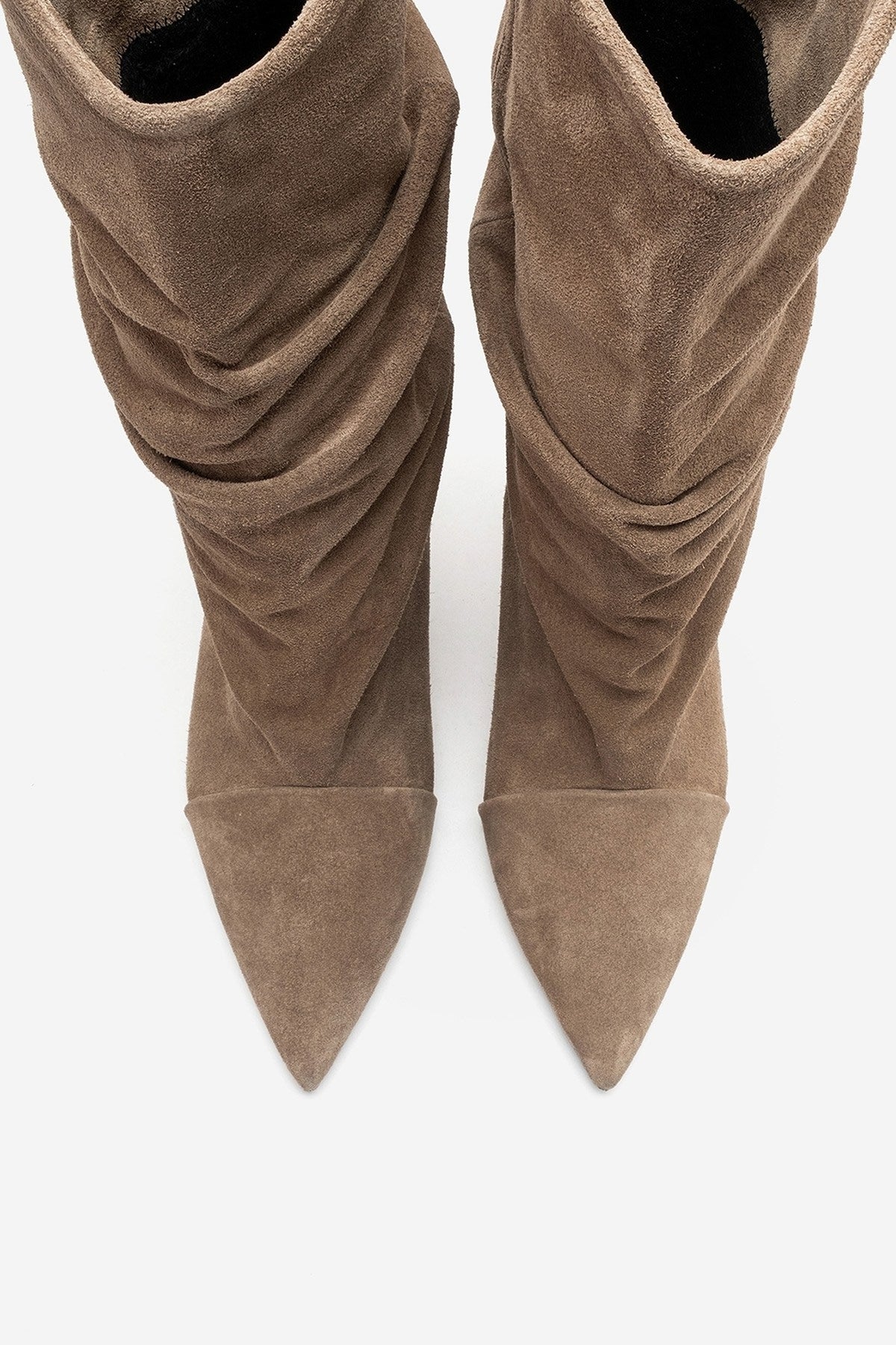 Petty - Taupe Genuine Suede Leather Gusseted Boot (Women)