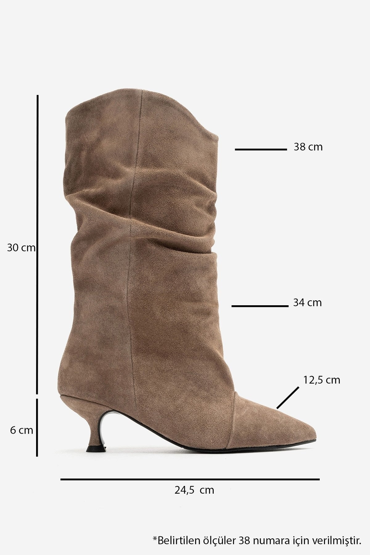 Petty - Taupe Genuine Suede Leather Gusseted Boot (Women)