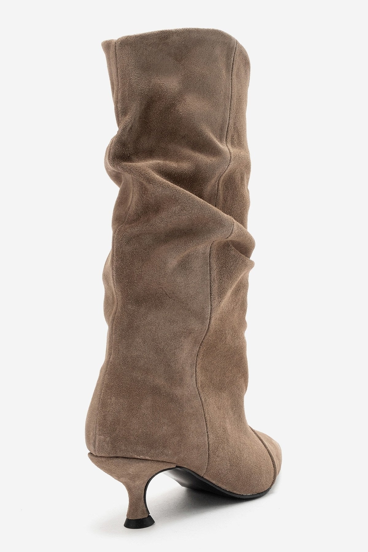 Petty - Taupe Genuine Suede Leather Gusseted Boot (Women)
