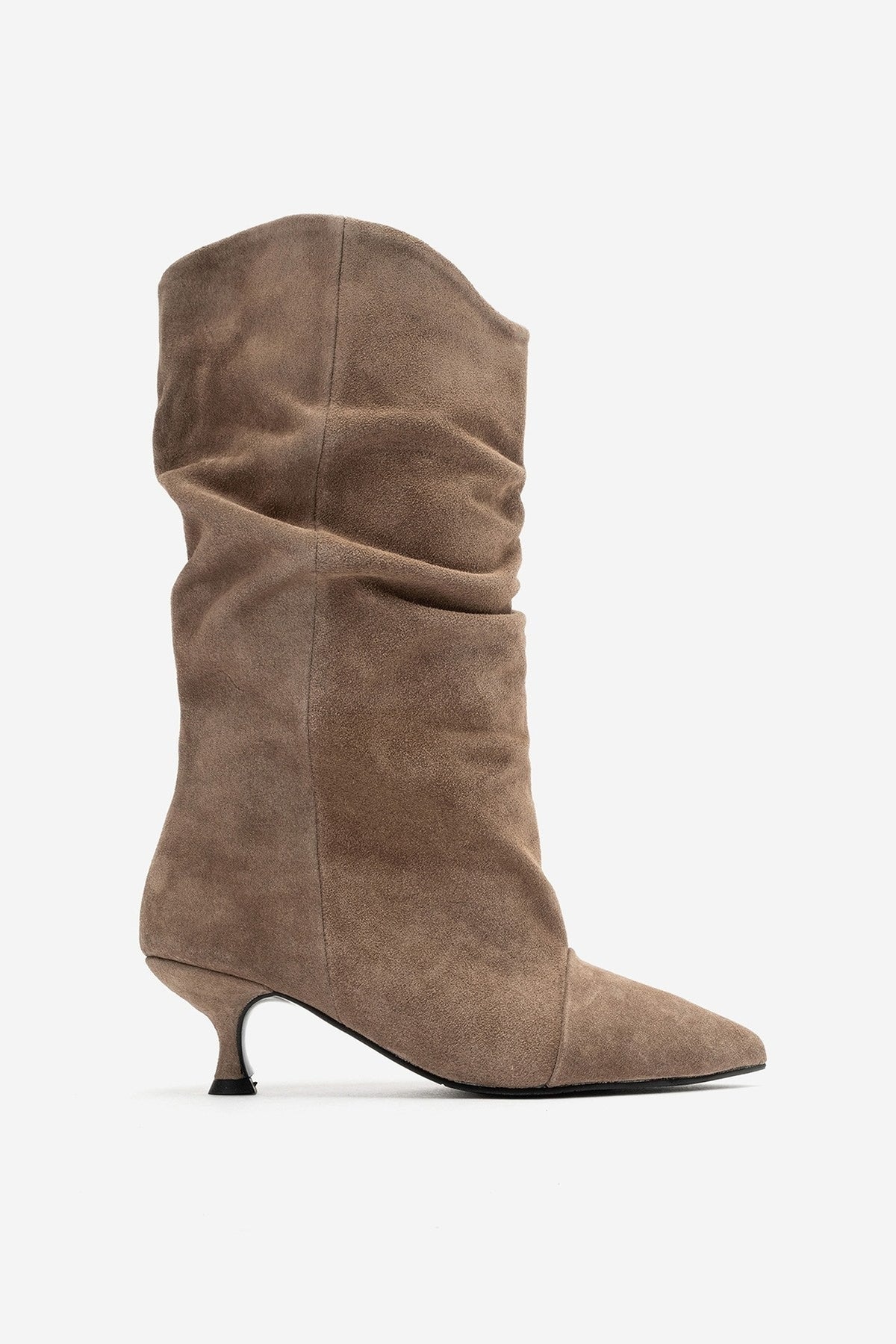 Petty - Taupe Genuine Suede Leather Gusseted Boot (Women)