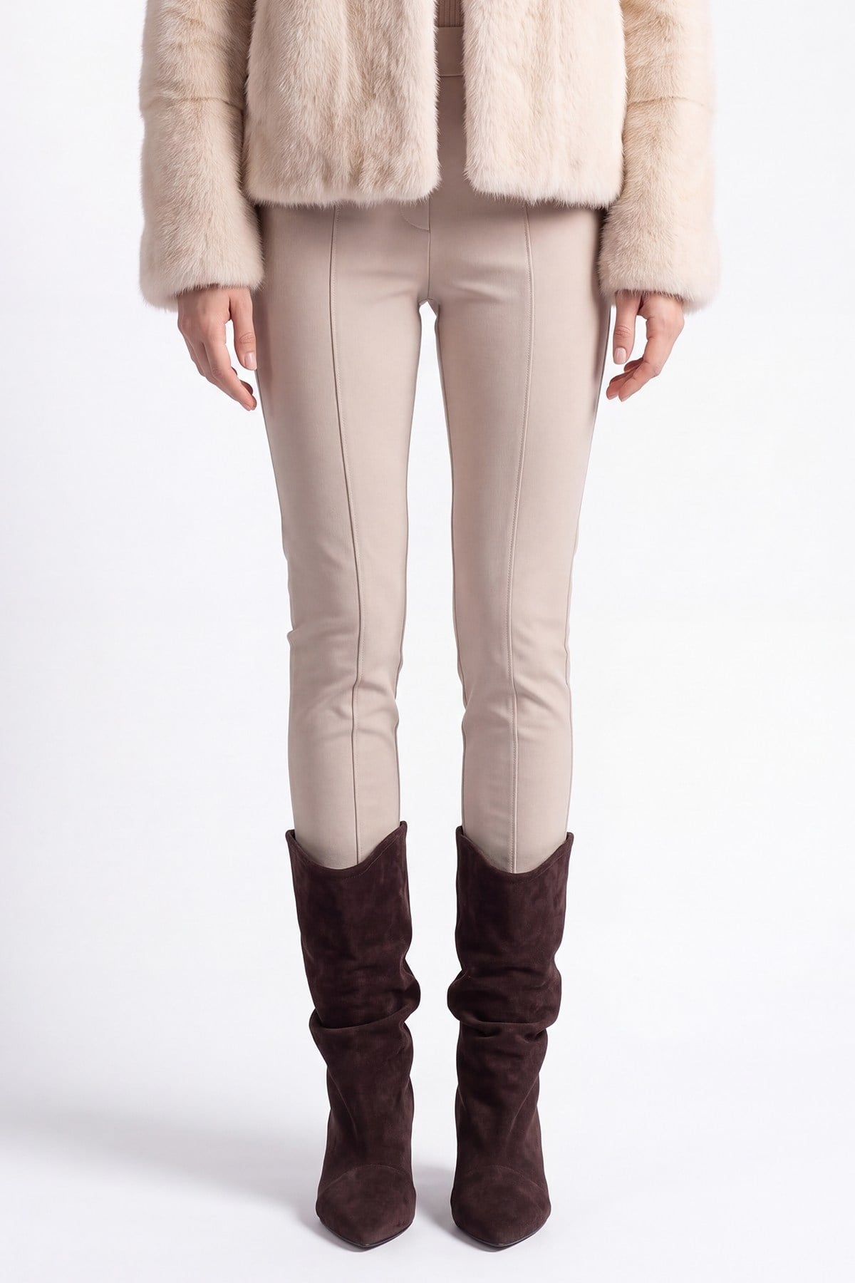Petty - Brown Genuine Suede Leather Gusseted Boot (Women)