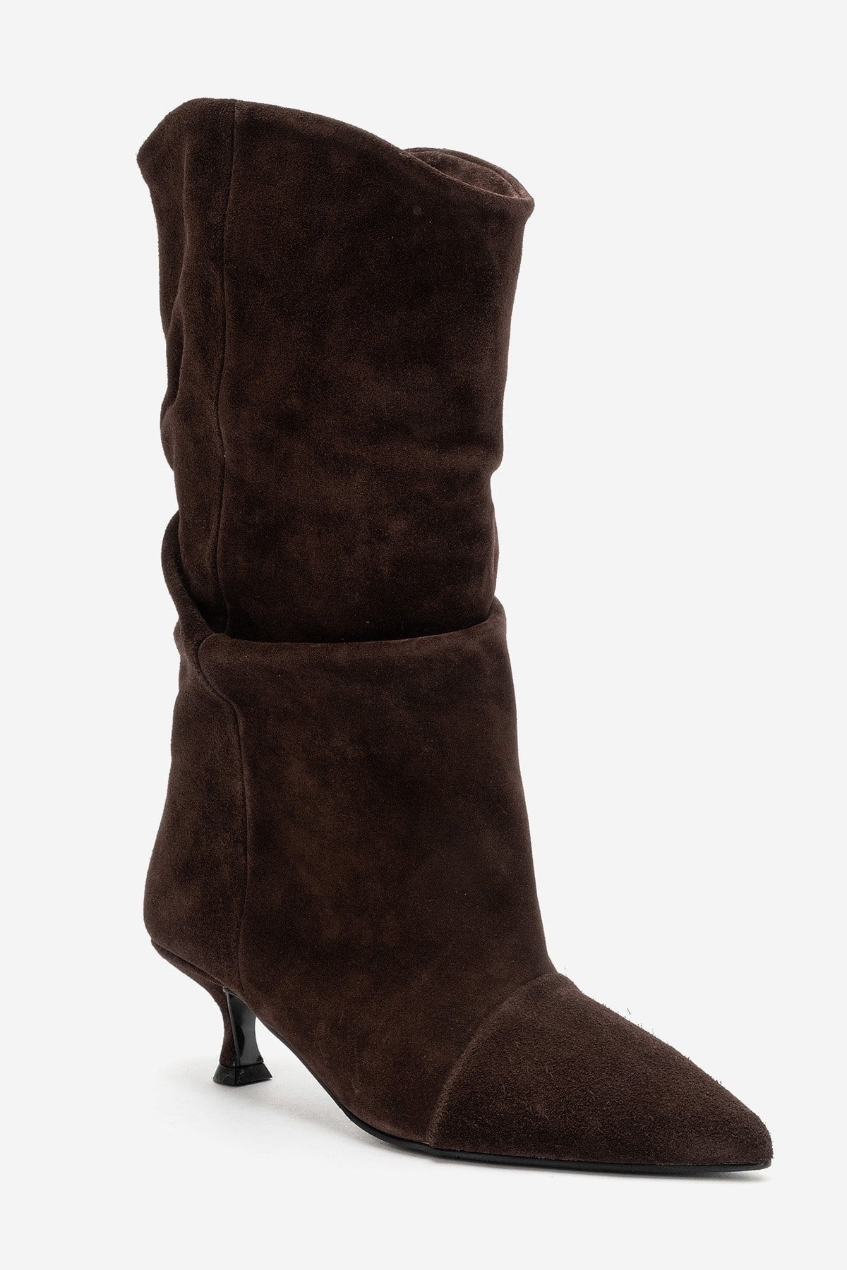 Petty - Brown Genuine Suede Leather Gusseted Boot (Women)
