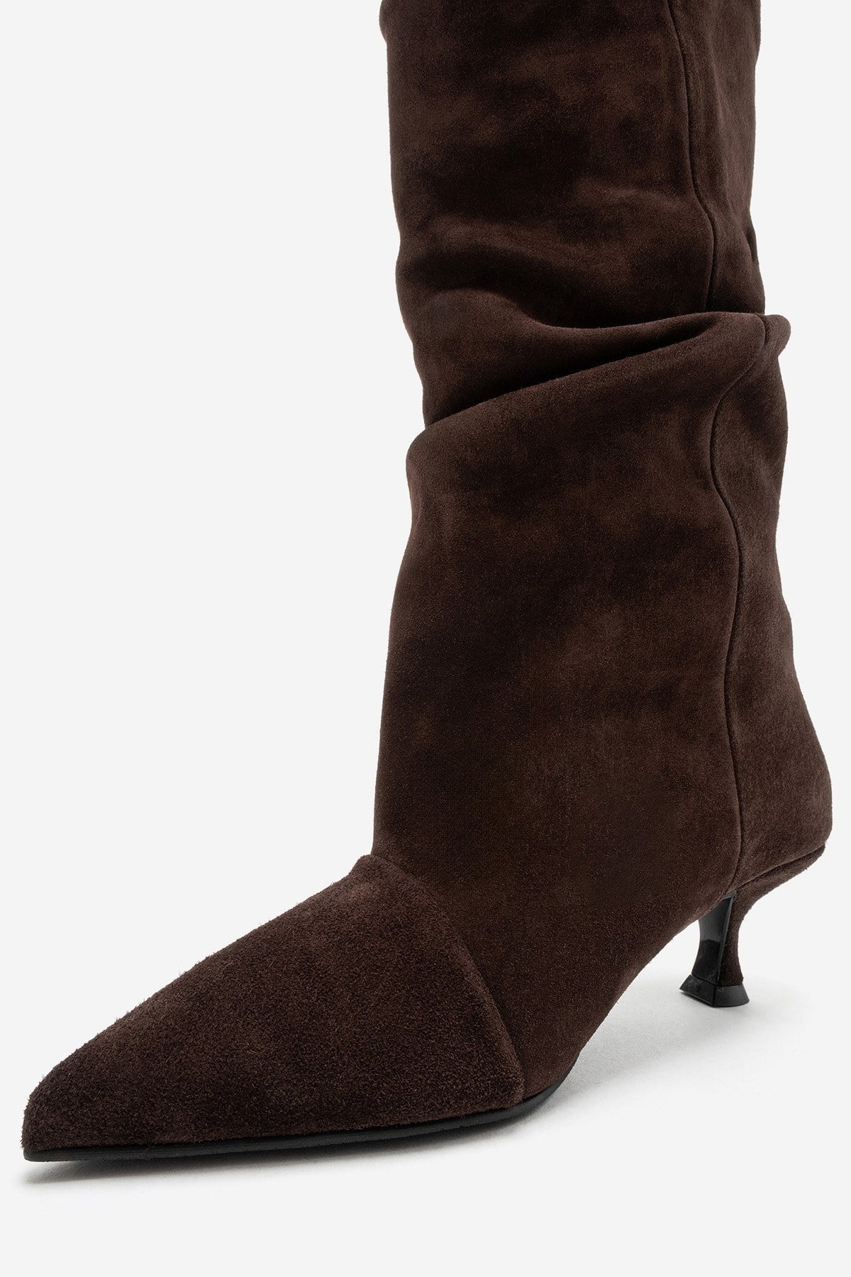 Petty - Brown Genuine Suede Leather Gusseted Boot (Women)