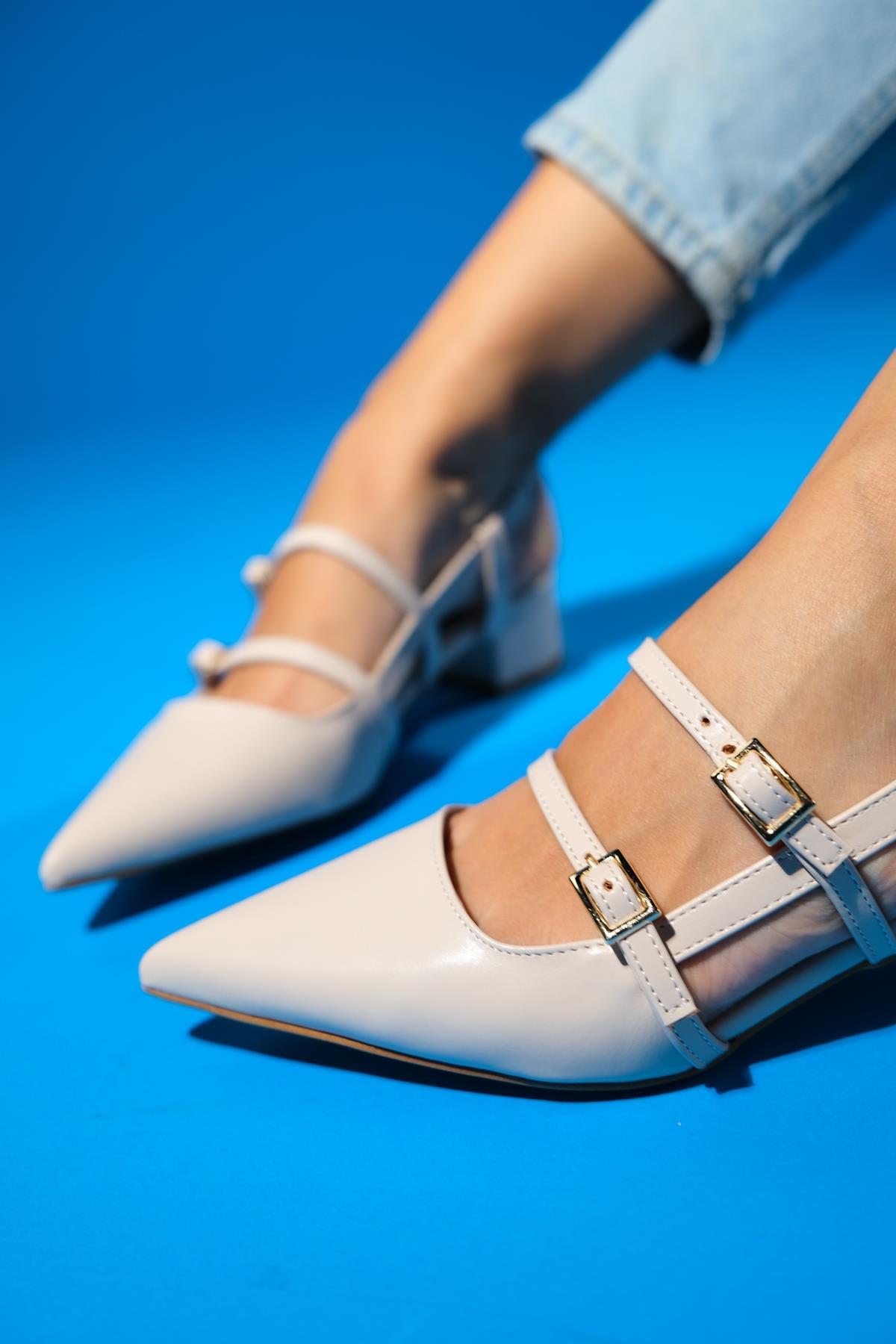 Cenova - Beige Heeled Sandal (Women)