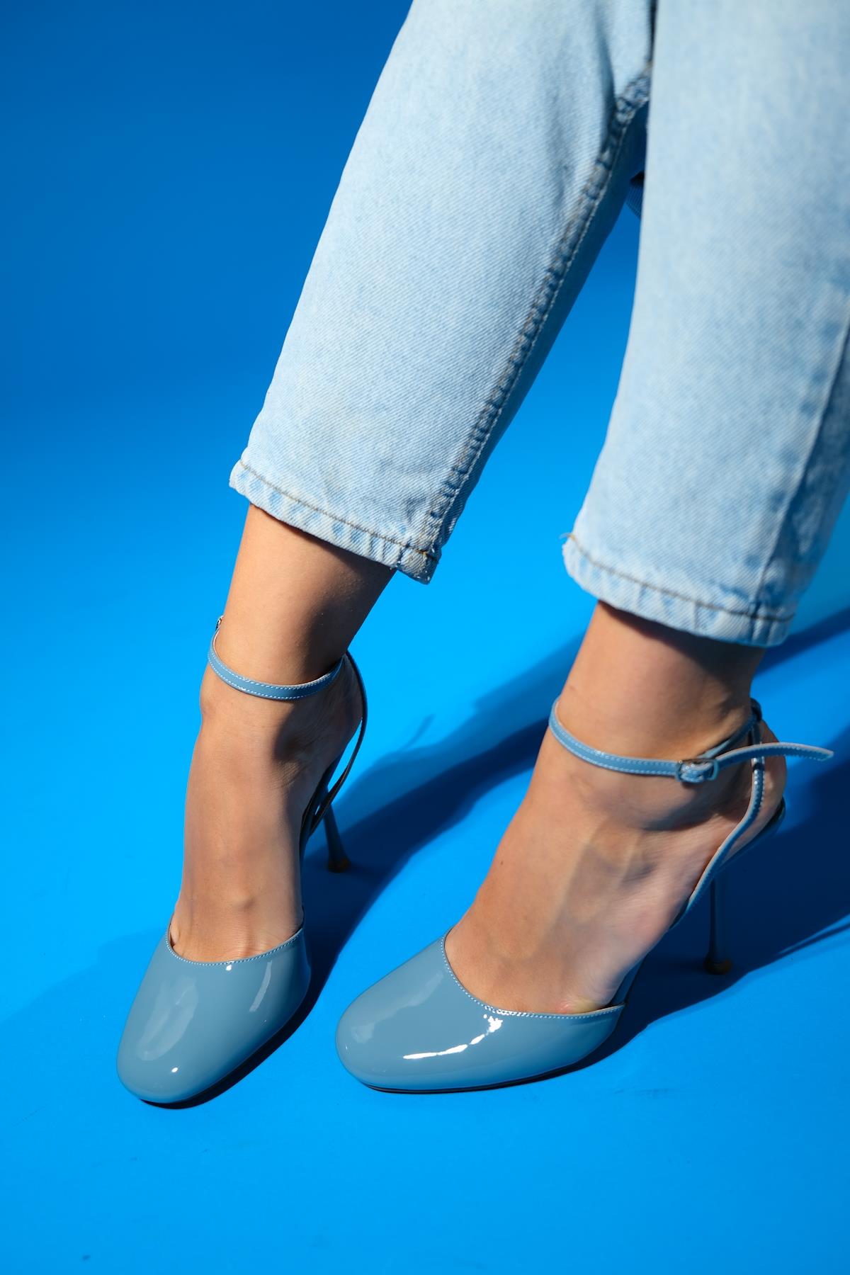 Blues - Blue Round Toe Ankle-Tie High Heel Shoe (Women)