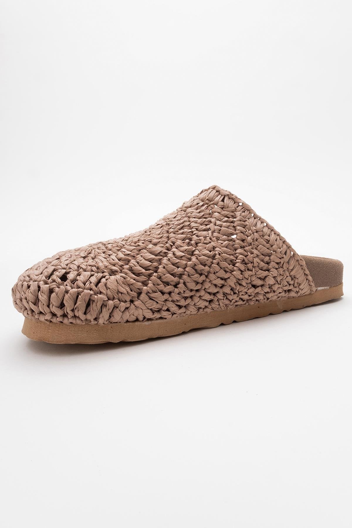 LOOP Brown Woven Slide Sandal (Women)