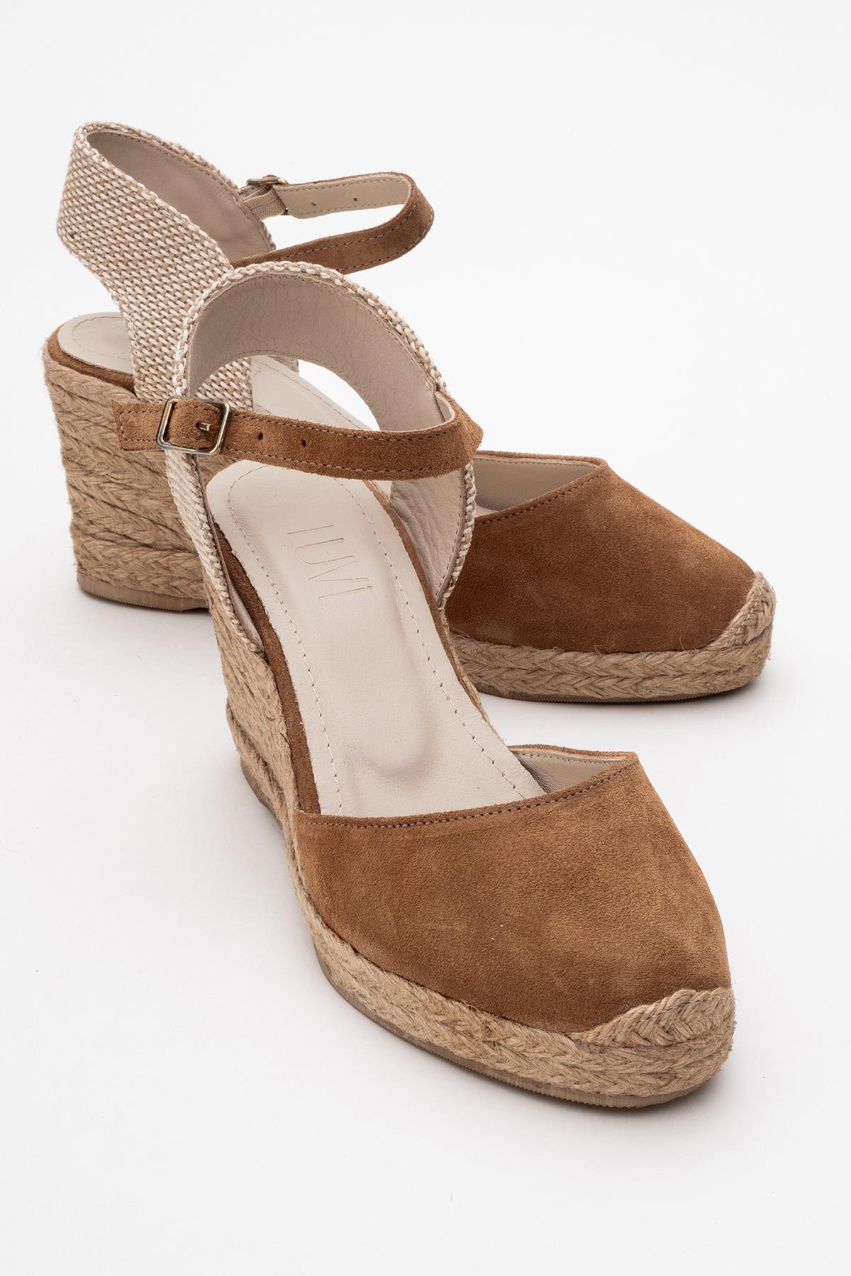 Sinta - Cognac Brown Suede Leather Platform Espadrille (Women)