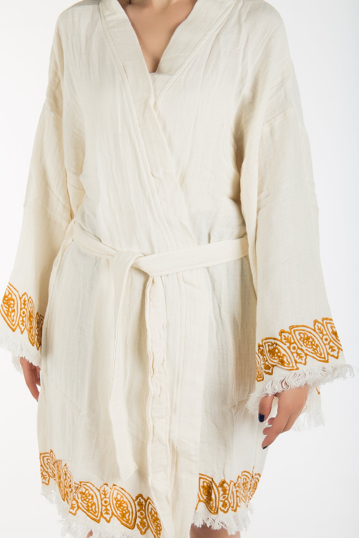 Cordelia - Beige Handmade Short Kimono