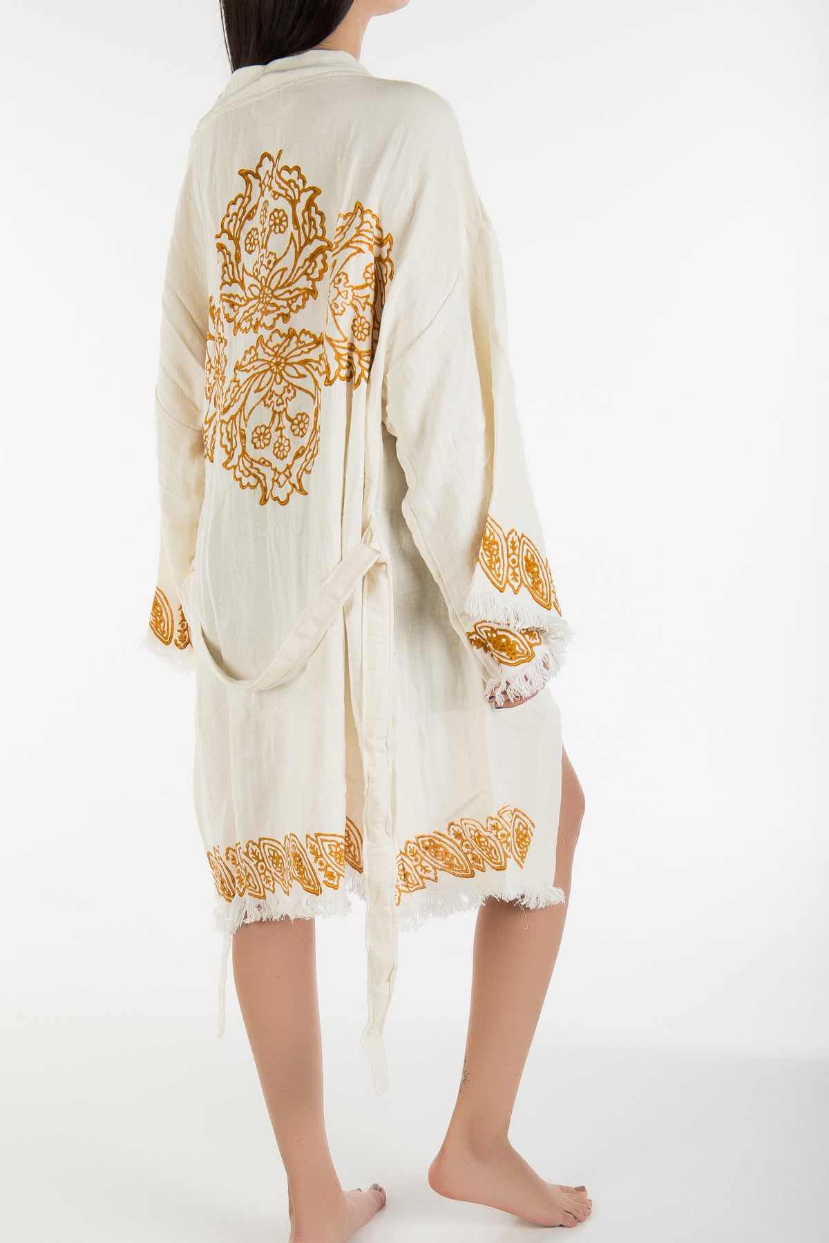 Cordelia - Beige Handmade Short Kimono