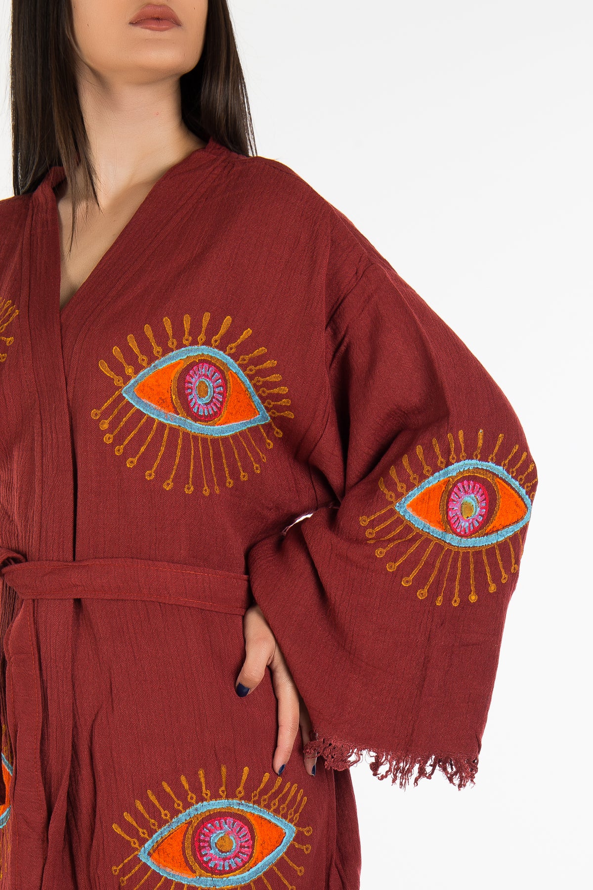 Aria - Burgundy Handmade Kimono