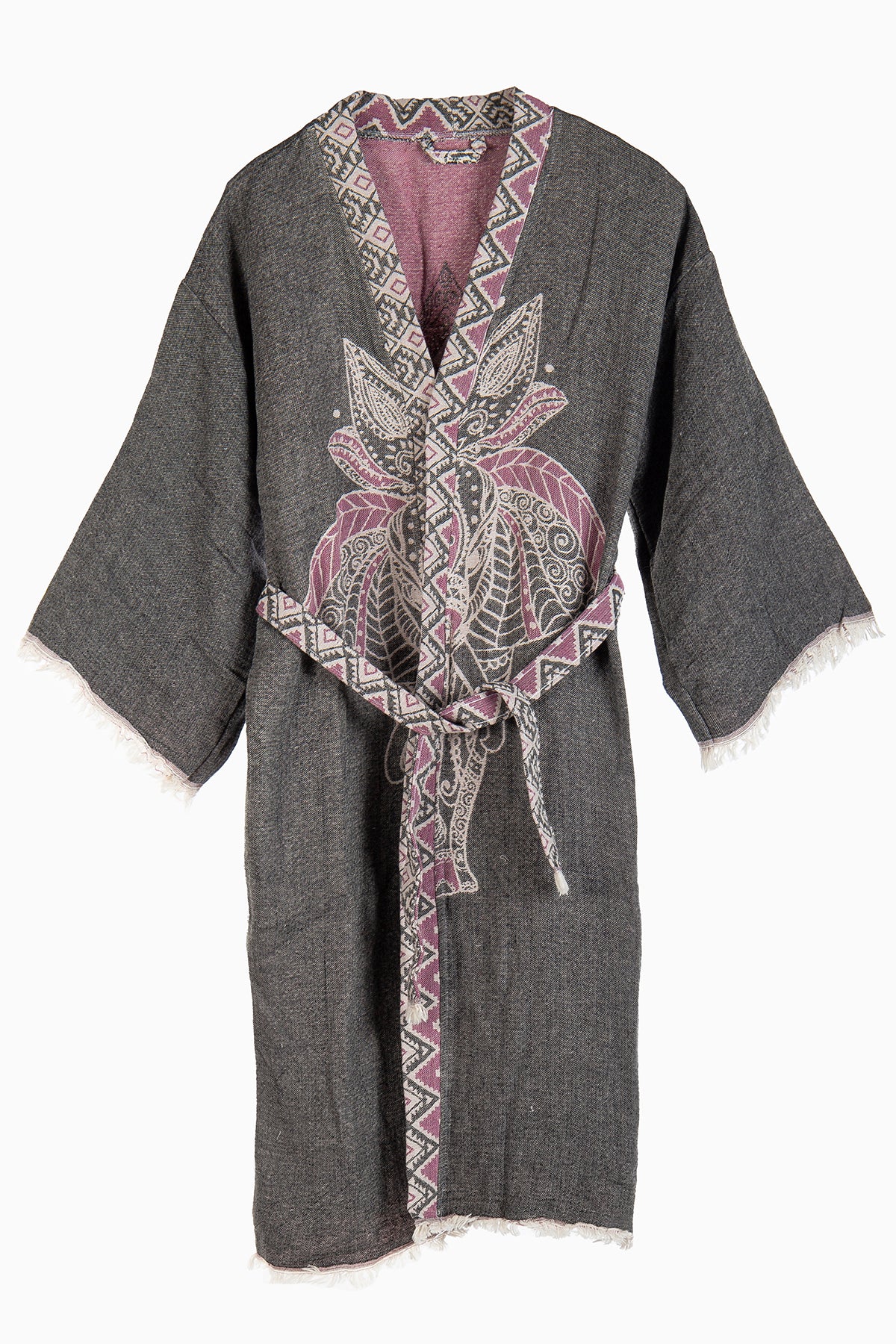 Aria - Gray Elephant Handmade Kimono