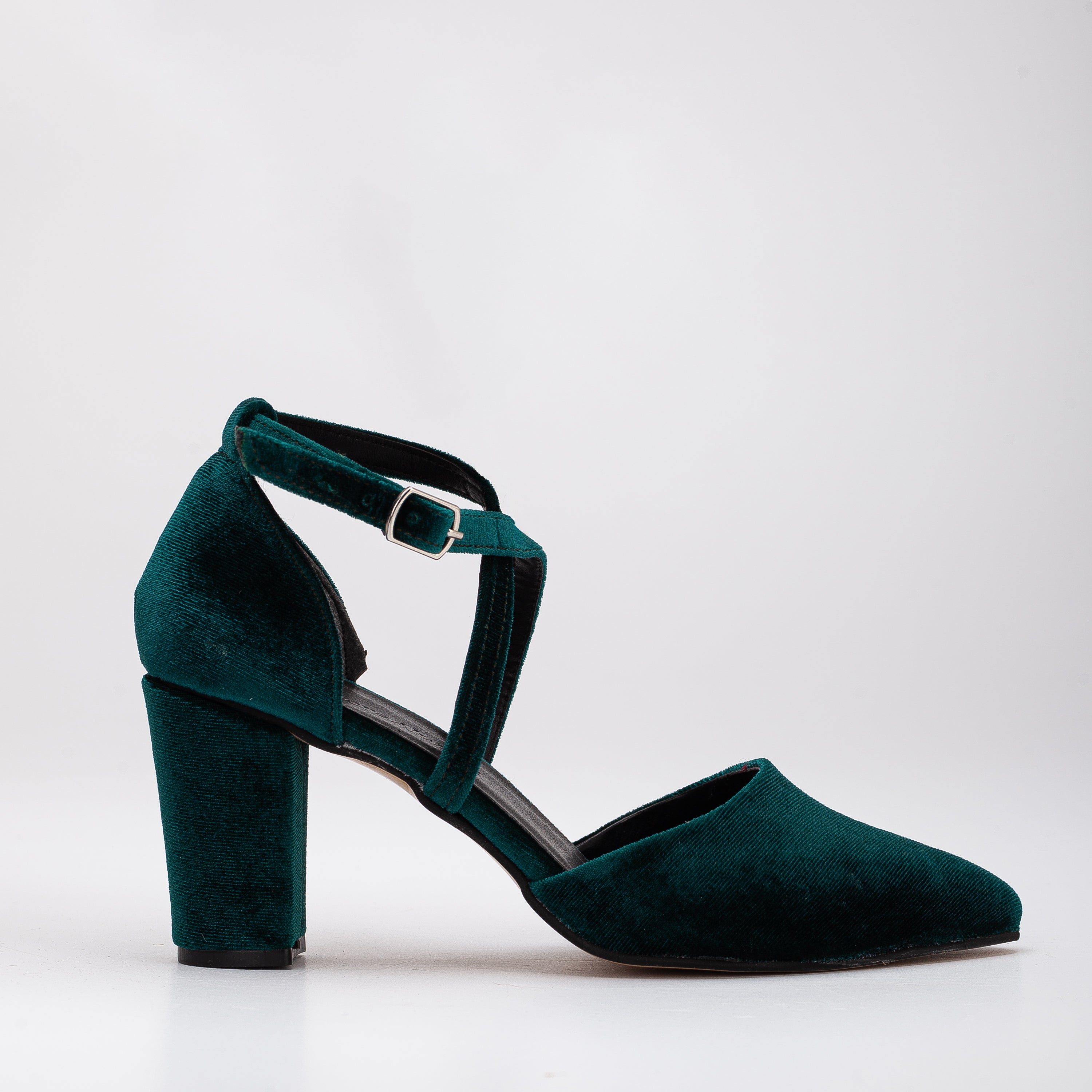 Green Velvet Heels, Green Block Heels, Green Wedding Heels, Velvet Bridal Heels