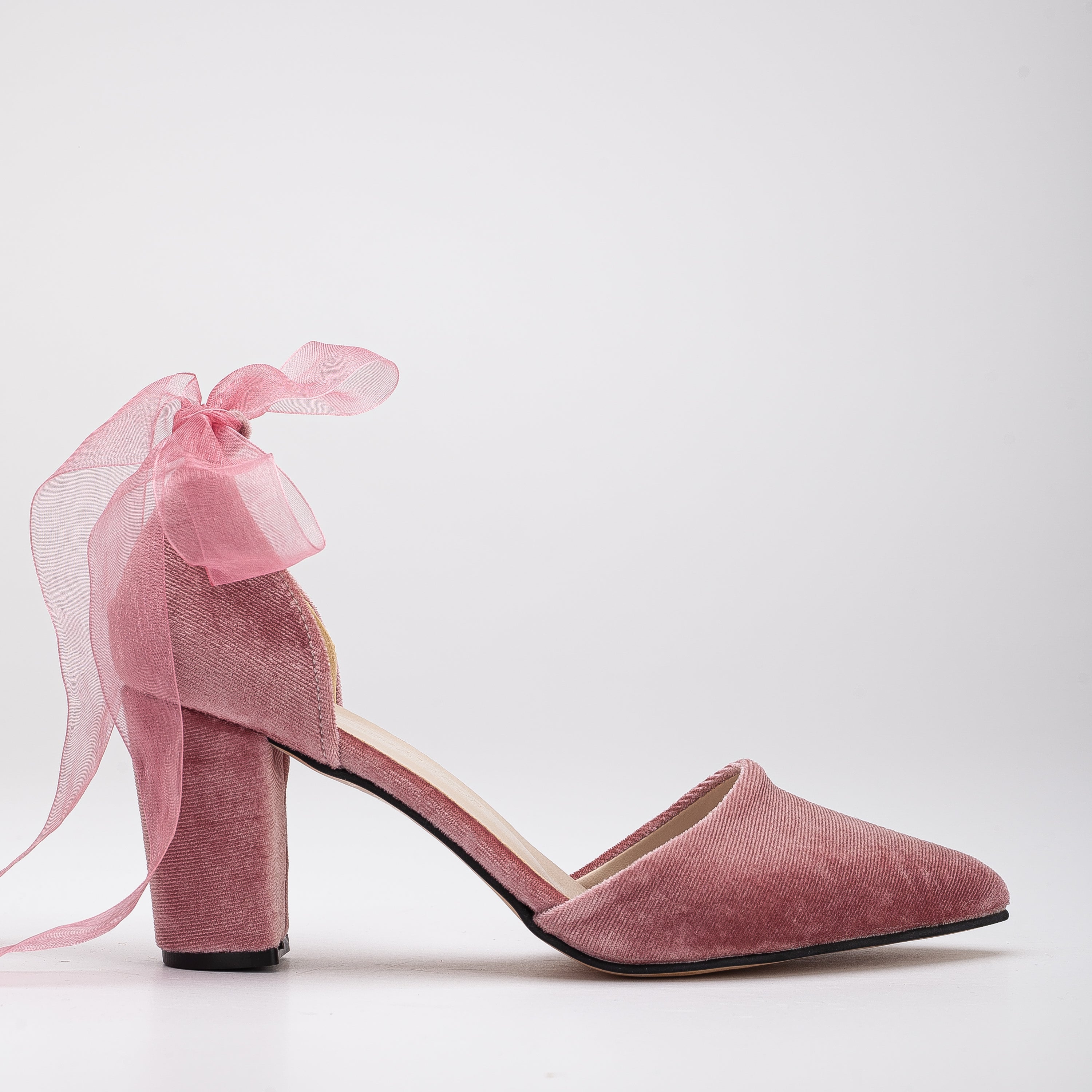 Rose Velvet Heels, Wedding Shoes, Rose Bridal Shoes with Ribbon, Rose Velvet Heels, Pink Velvet Bride Shoes, Rose Velvet Shoes, Pink Heels