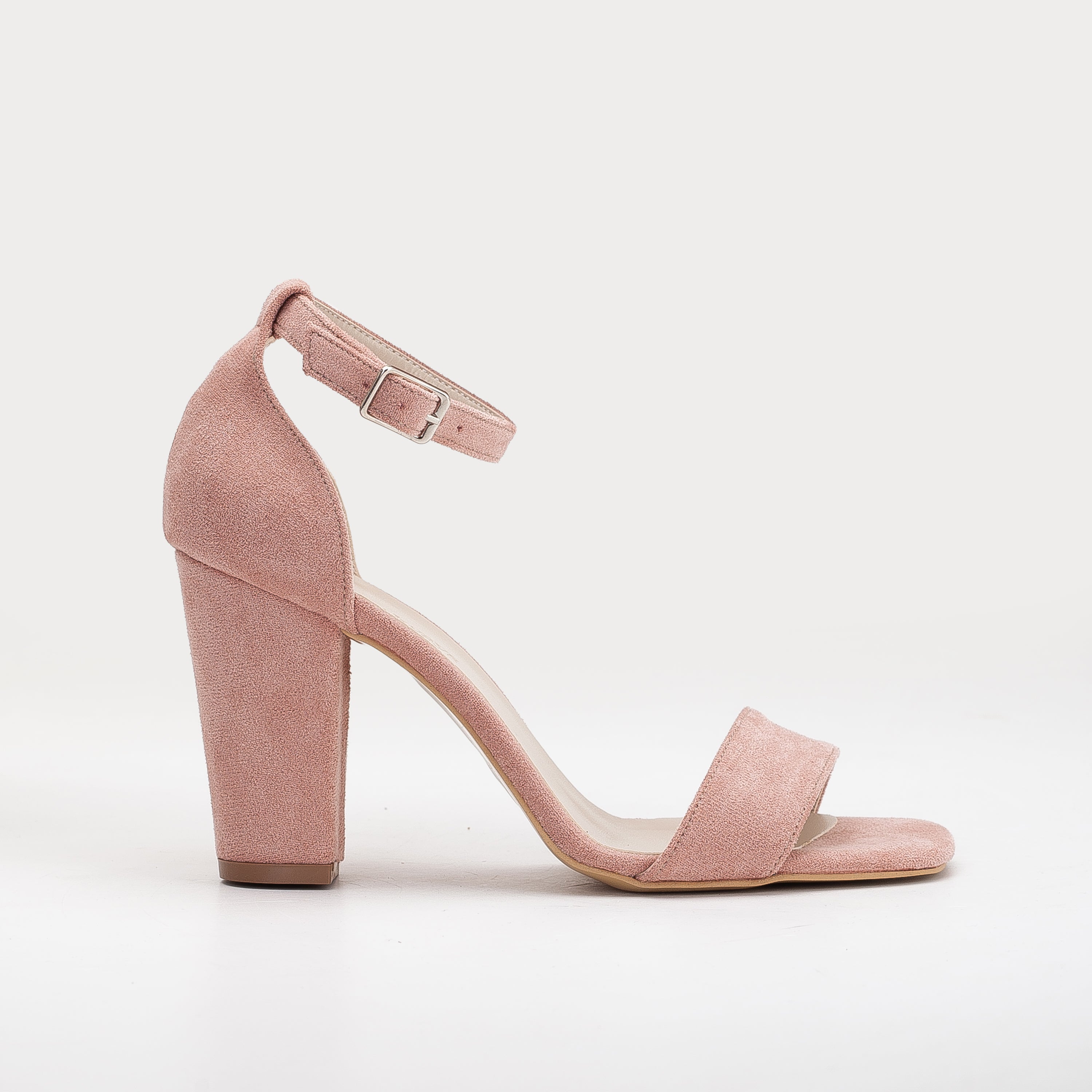 Melissa - Dusty Pink Suede Sandals with Pearls