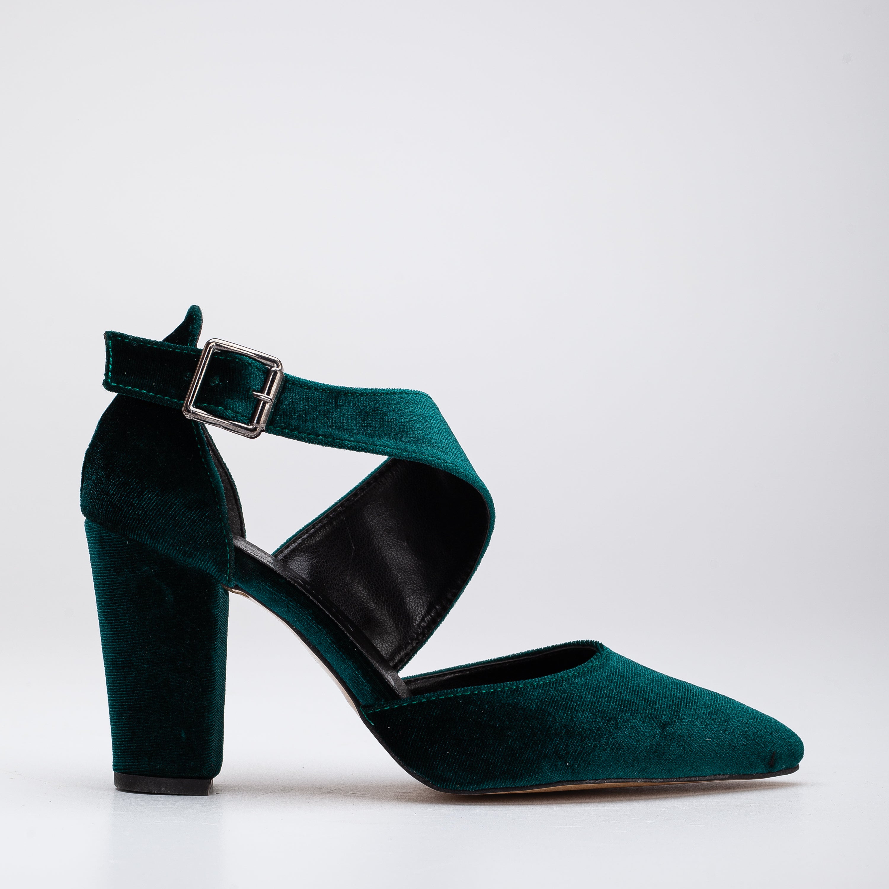 Green velvet pumps best sale