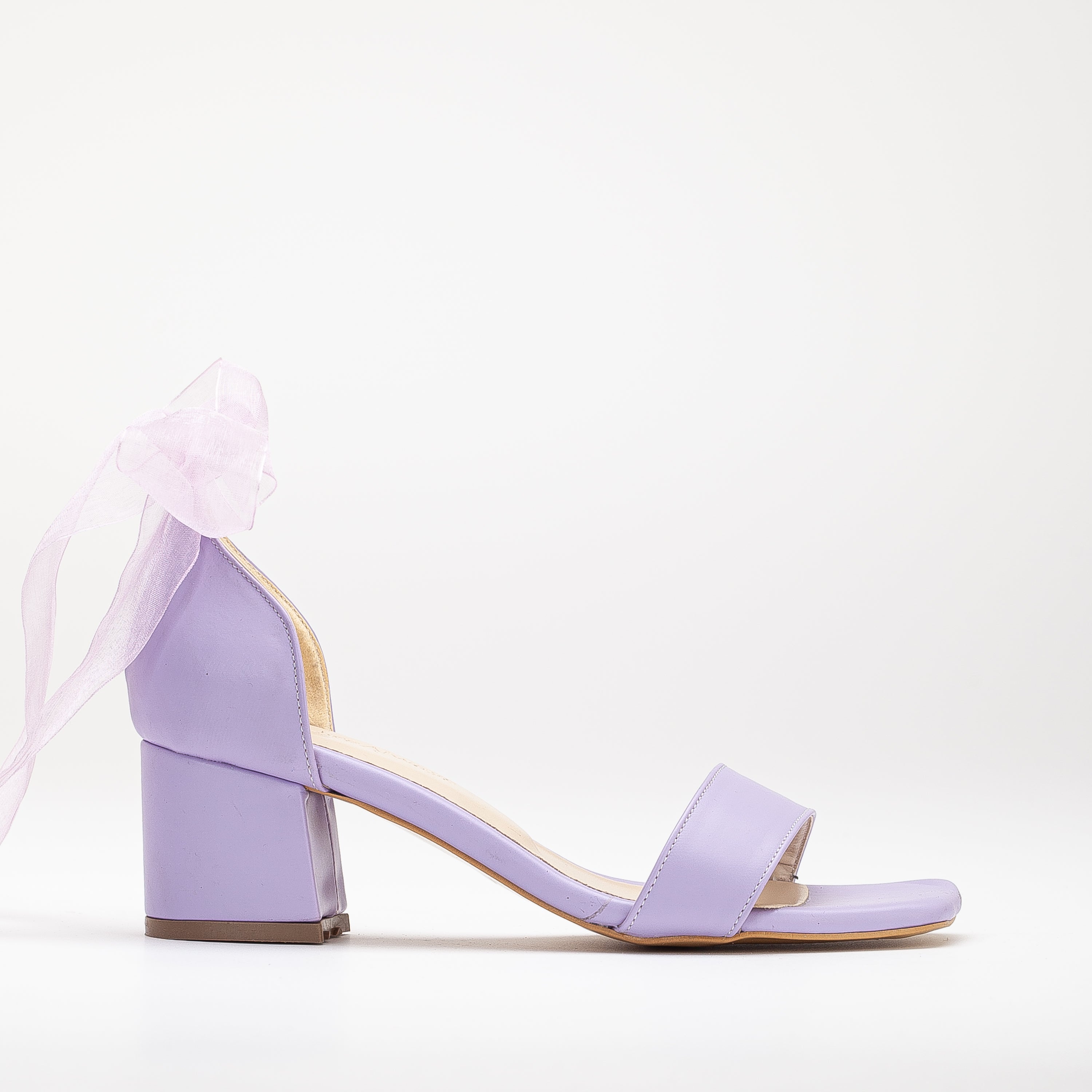 Athena - Lilac Sandals with Ribbon