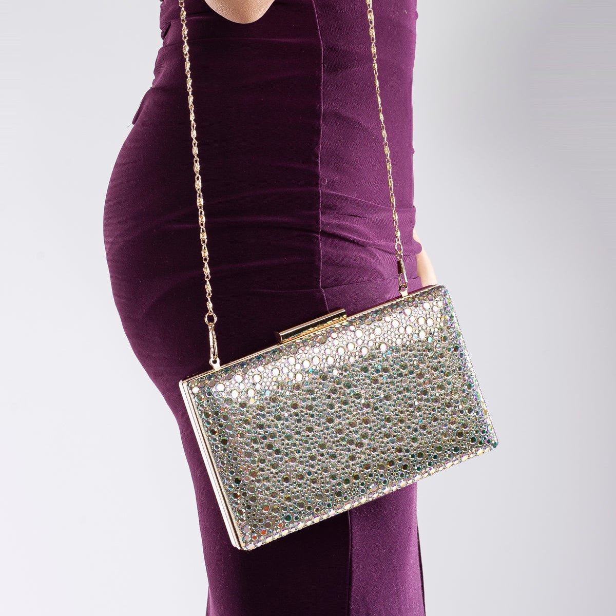 Clara - Sparkling Silver/White Sequin Glitter Clutch