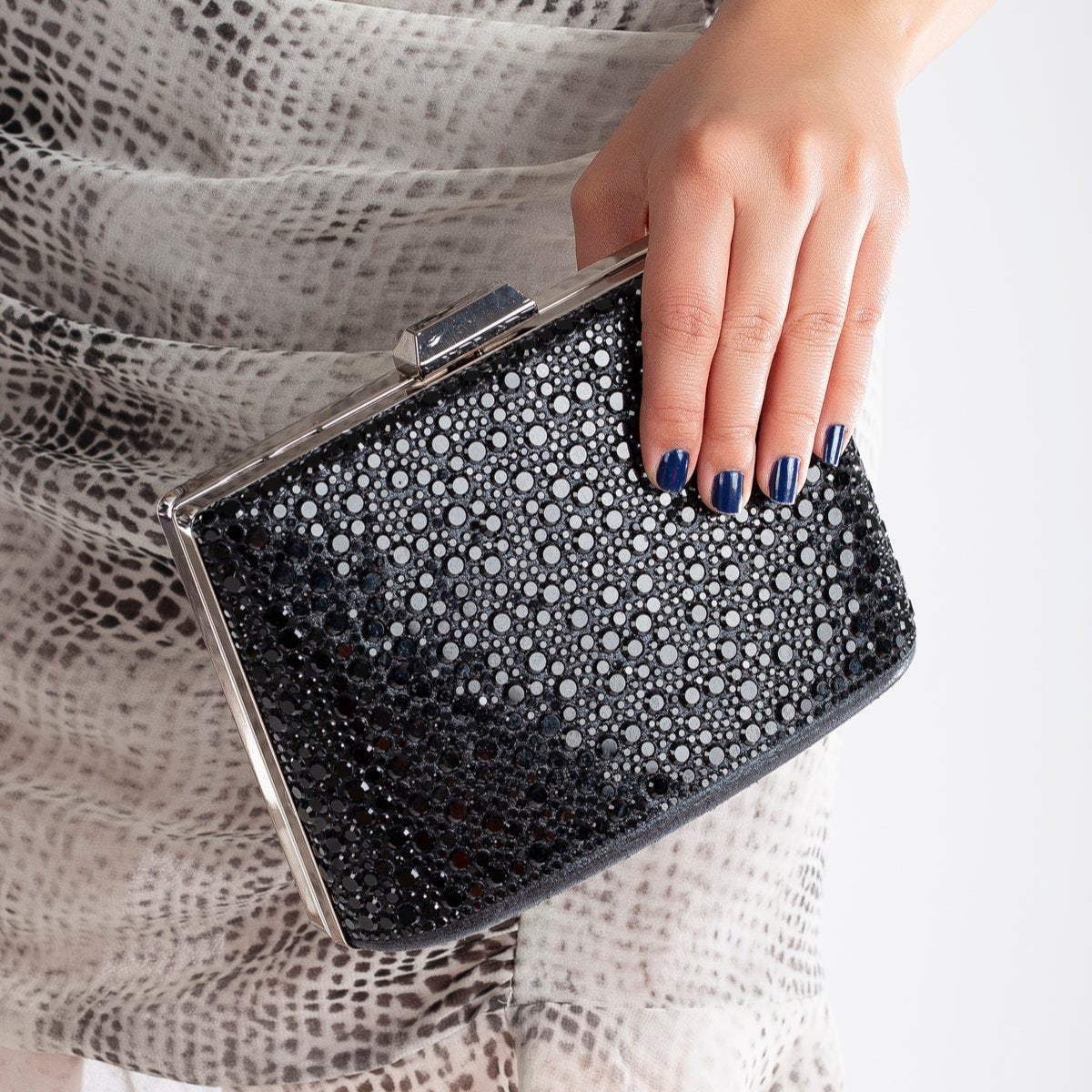 Alba - Black Sequins Clutch